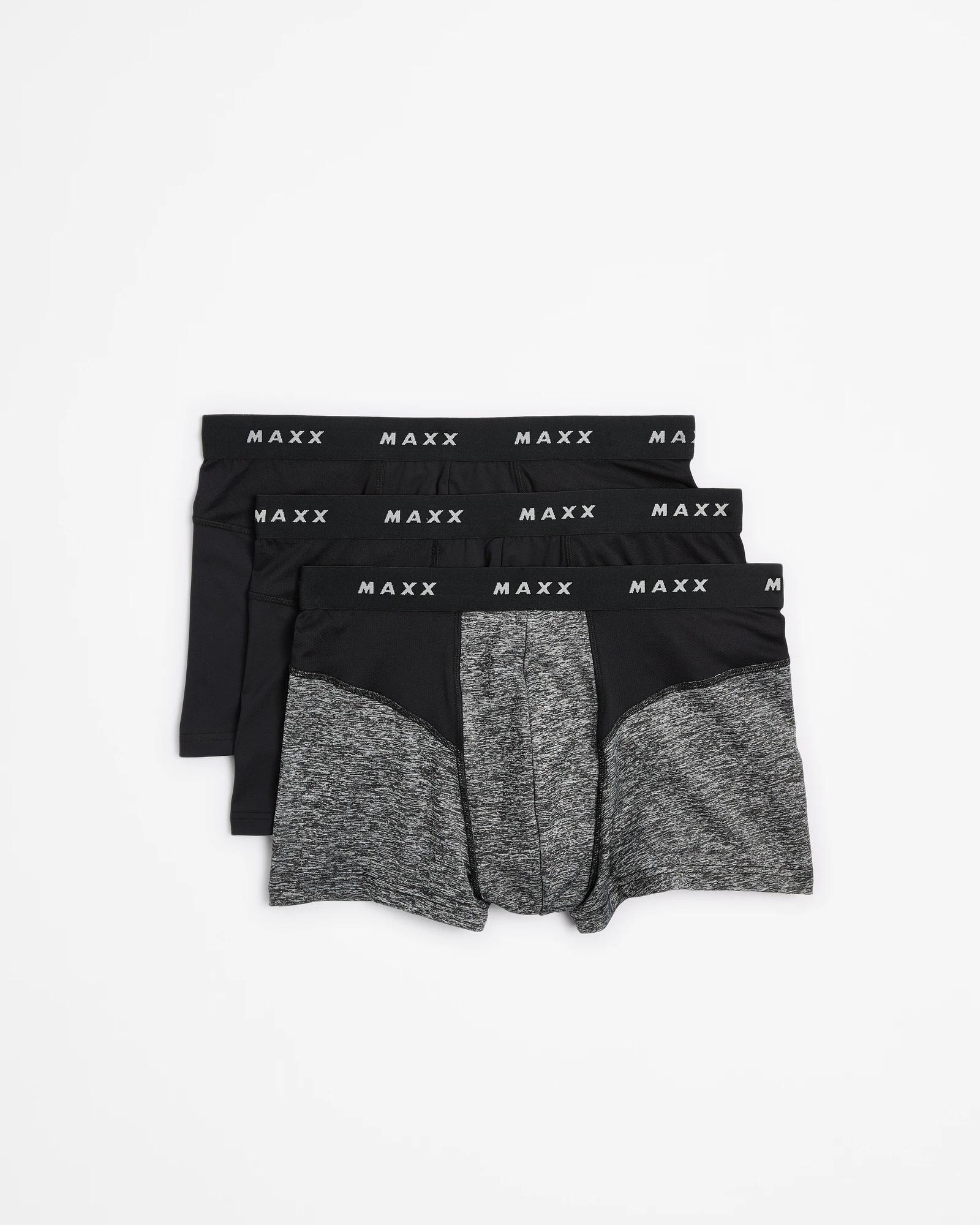 1 3 Pack Performance Trunks - Maxx BLACK CONTRAST, 1 of 3