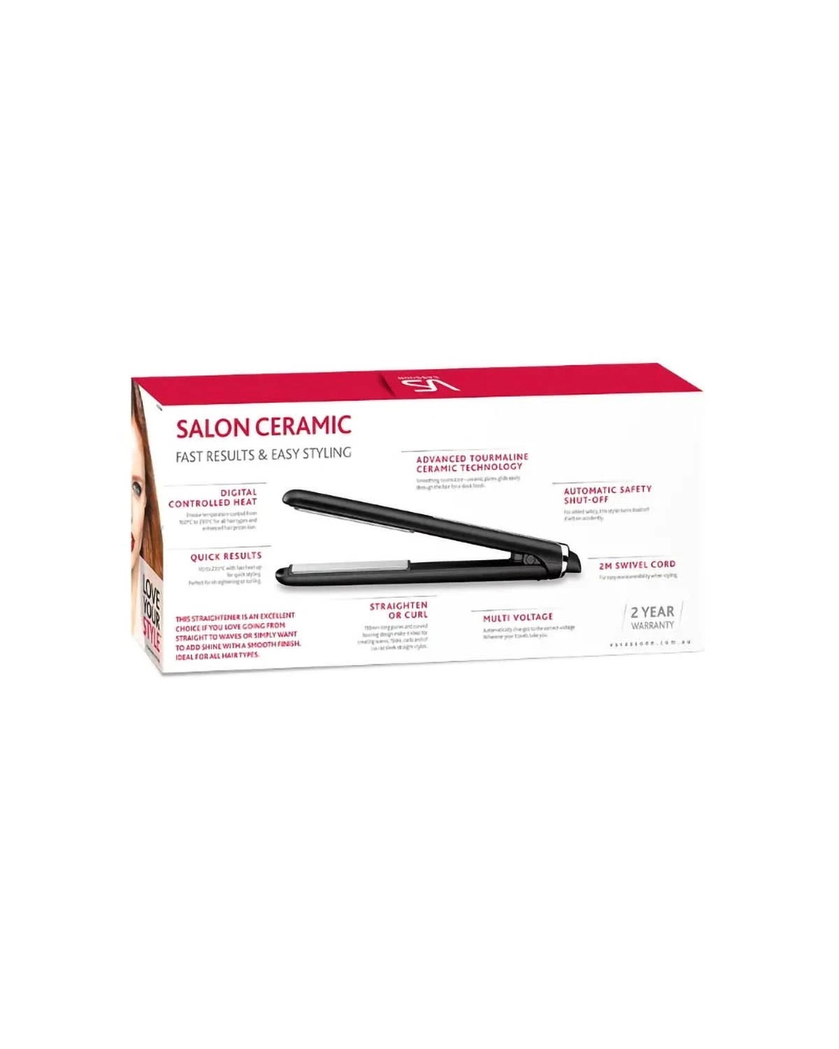2 VS Sassoon Salon Ceramic Straightener, 2 of 4