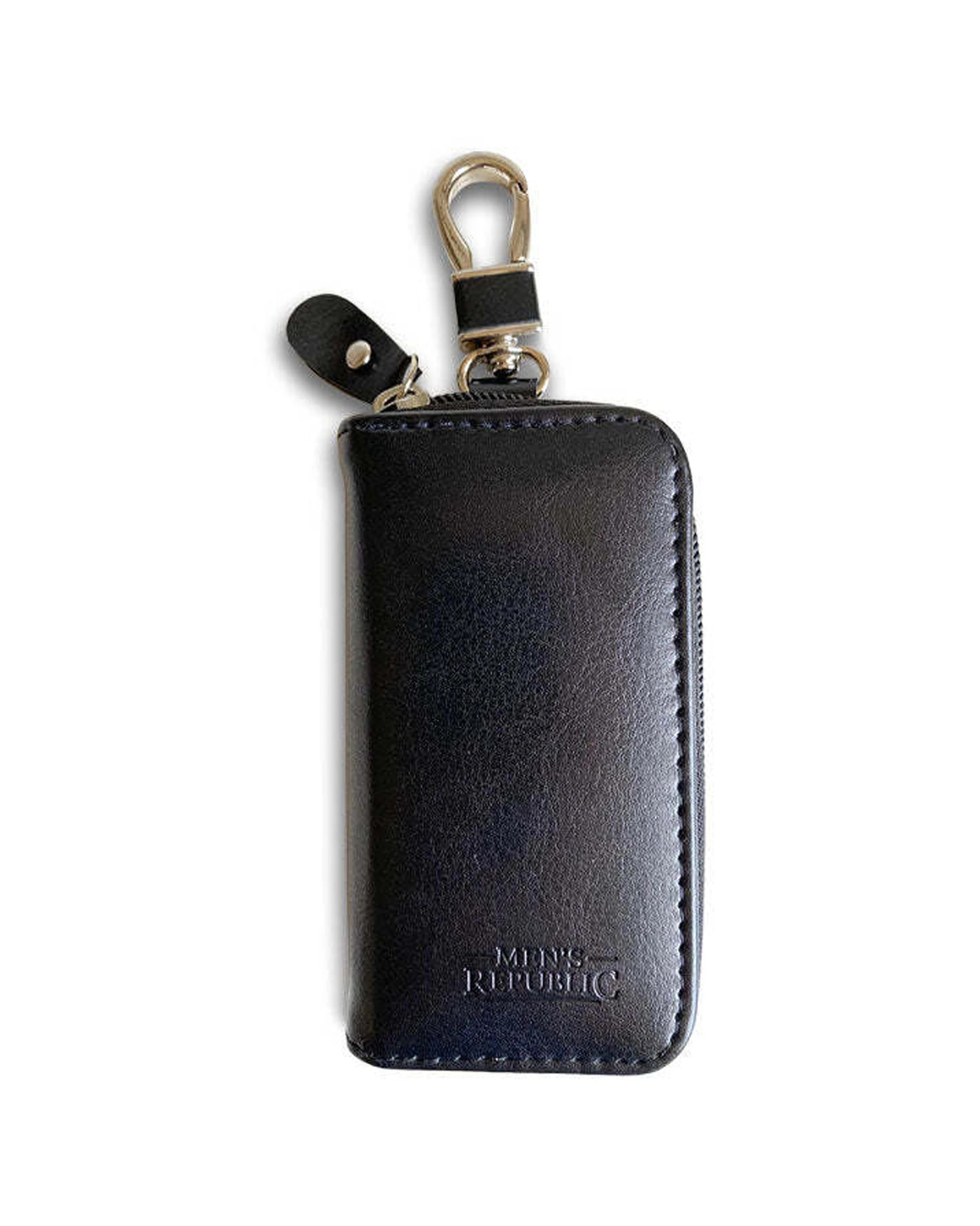 3 Mens Republic Key Ring Holder Faux Leather Embossed Logo Durable Design - Black, 3 of 5