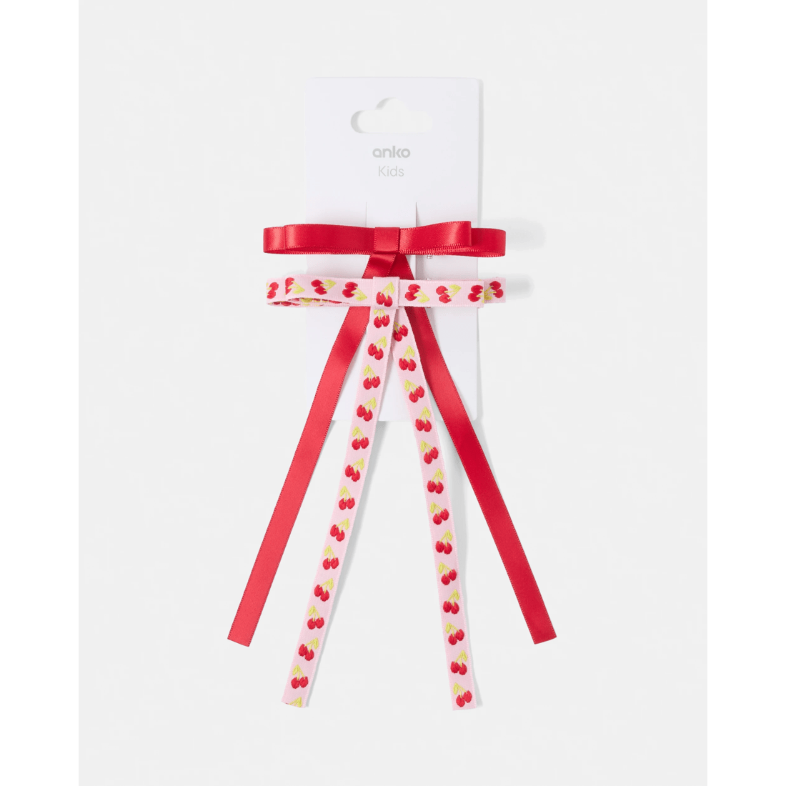 4 2 Pack Red and Pink Long Bow Hair Clips, 4 of 4