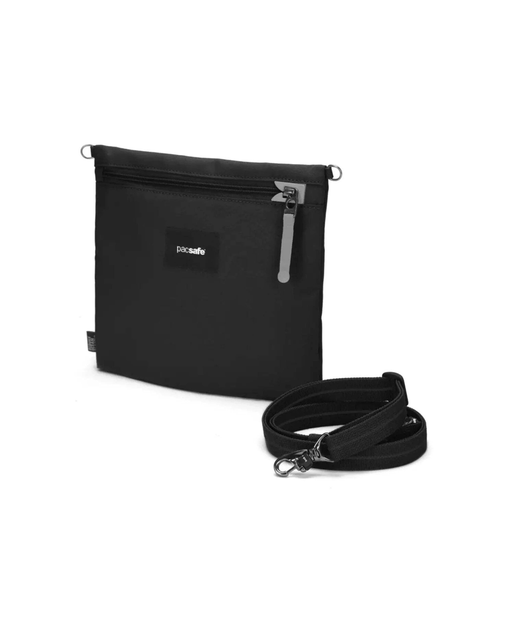 8 Pacsafe Go Anti-Theft Crossbody Pouch Convertible Strap Recycled Polyester Jet - Black, 8 of 8