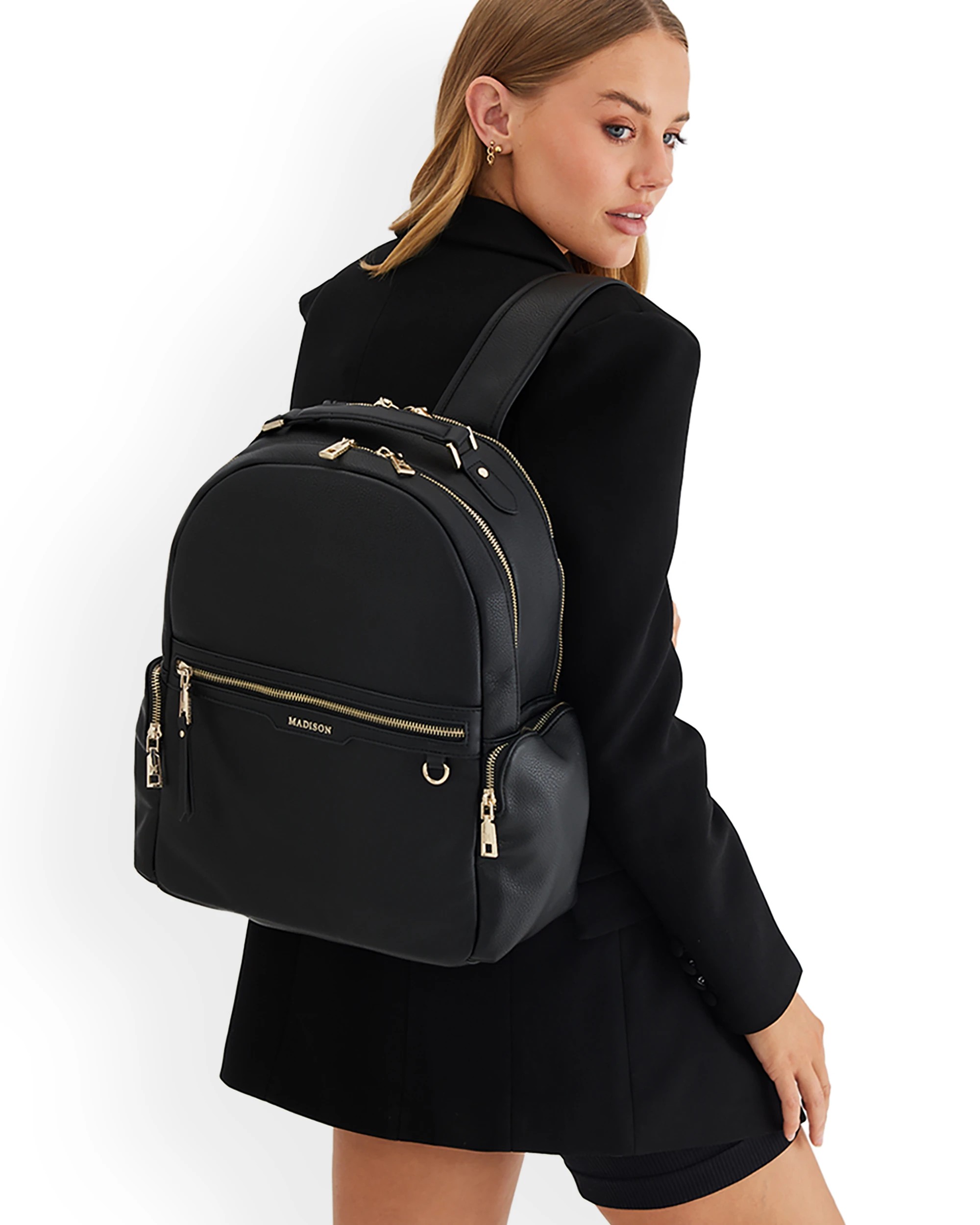 9 Madison Accessories Tonya Baby Backpack with Change Mat - Black, 9 of 9