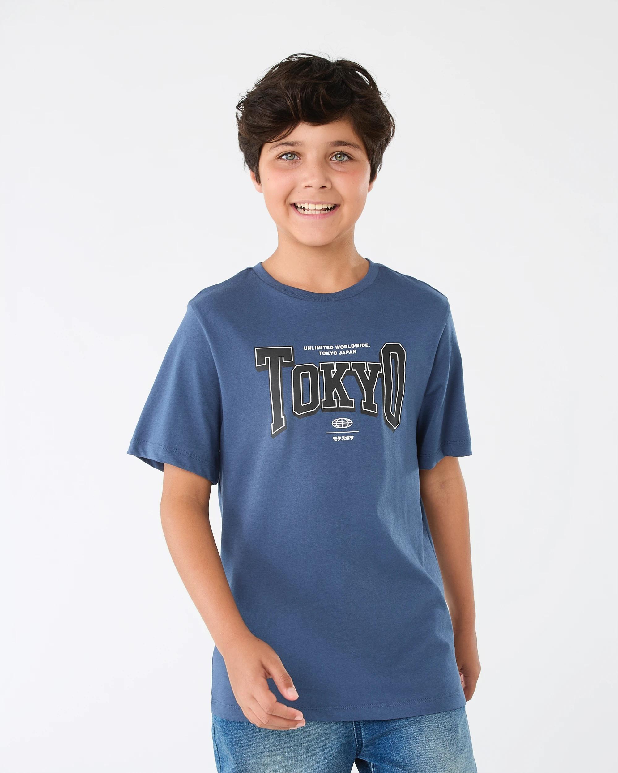 4 Short Sleeve Print T-shirt Blu Varsit, 4 of 8