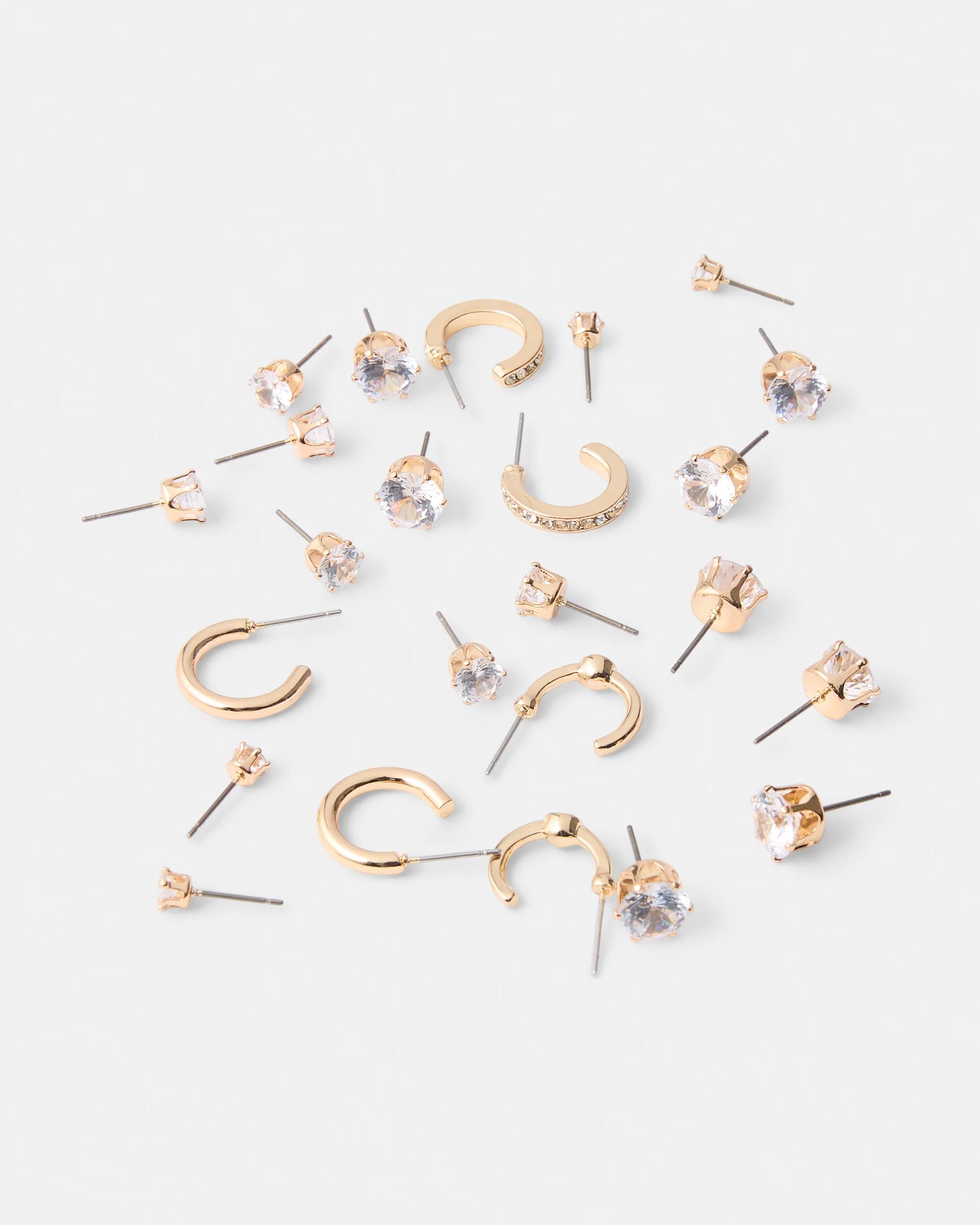 2 12 Pack Sparkly Earrings - Gold Tone Gold, 2 of 5