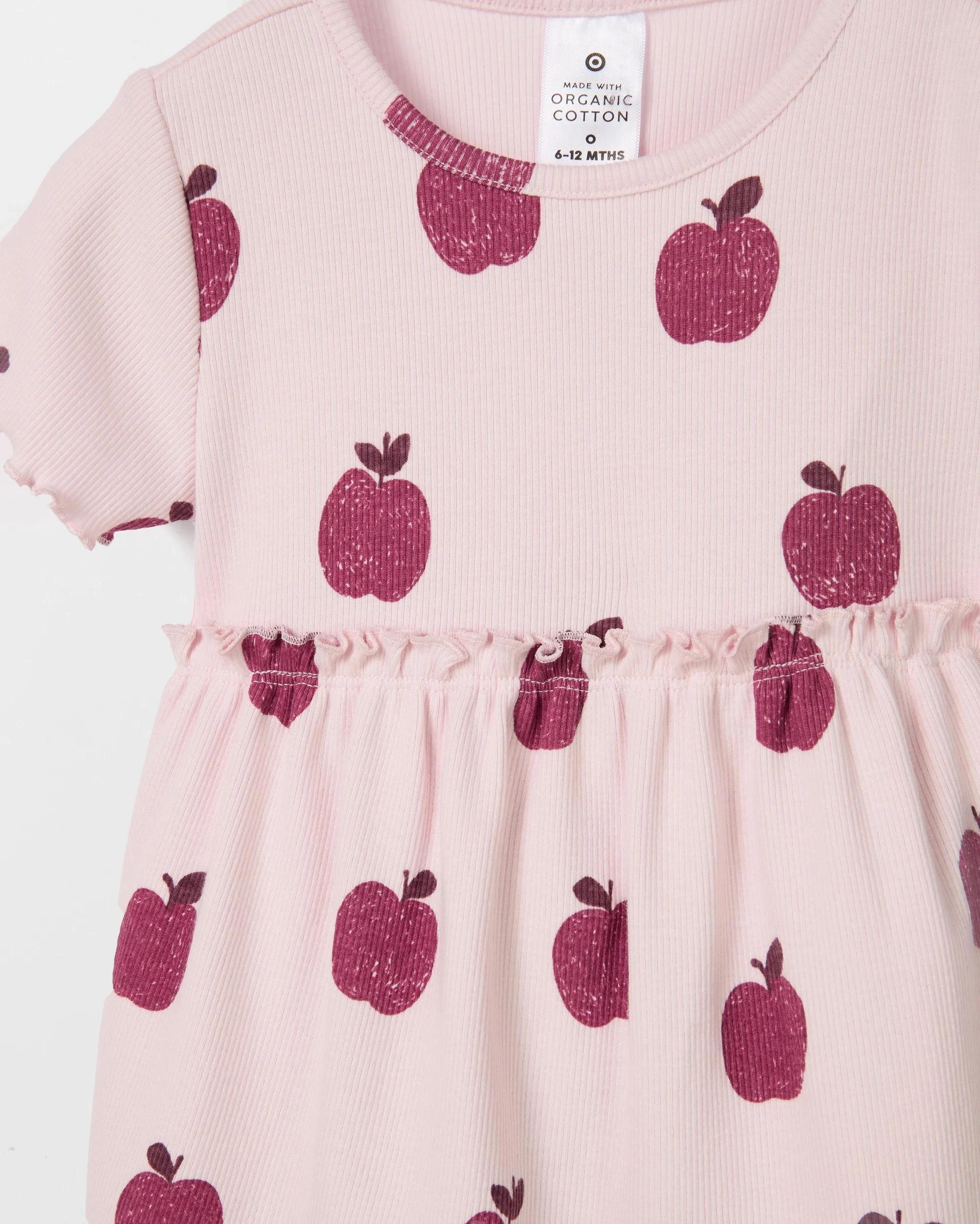 3 Target Baby Organic Cotton Baby Rib Dress and Leggings 2 Piece Set APPLES, 3 of 4