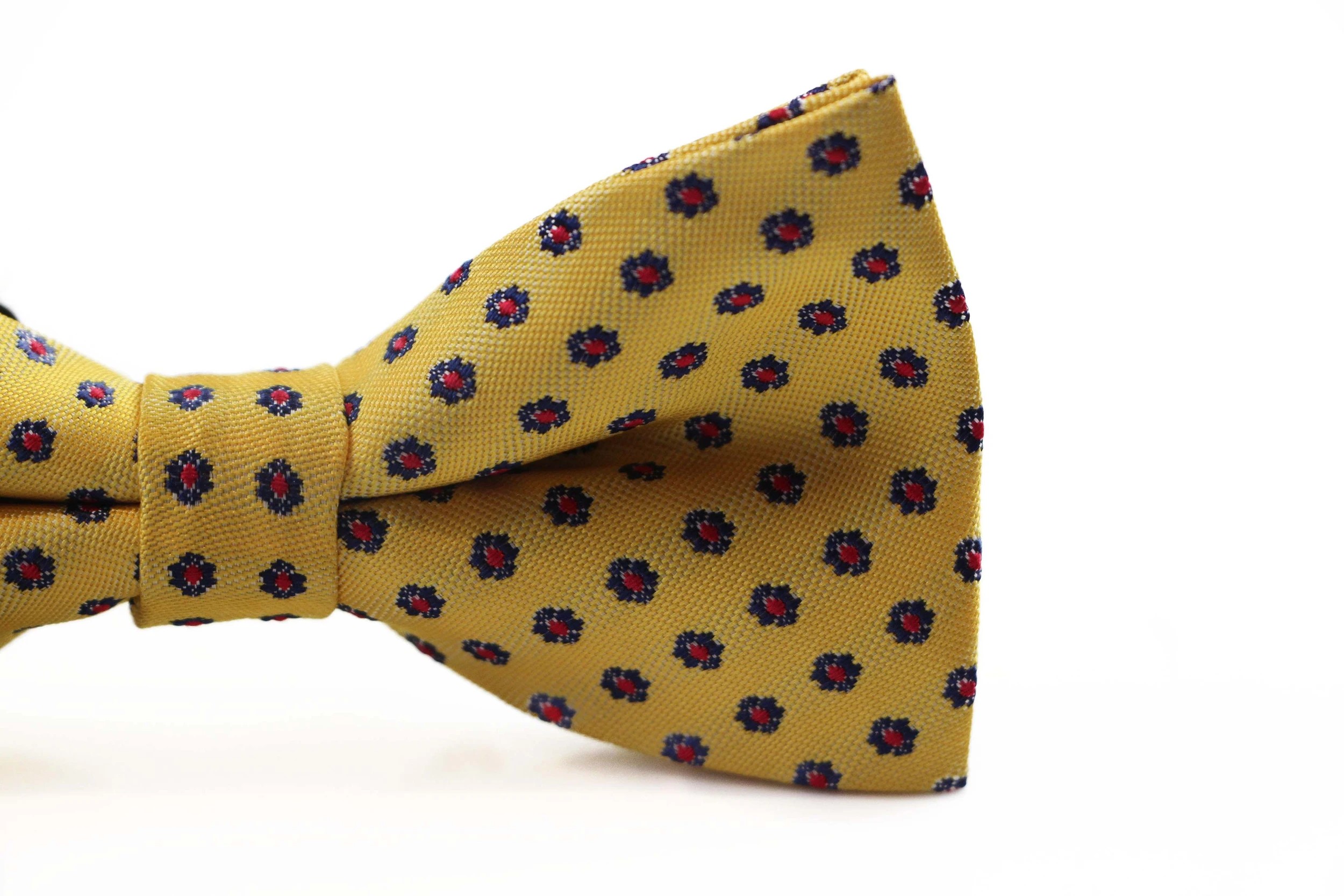 3 Zasel Mens Yellow, Red & Navy Flower Pattern Bow Tie - Multi, 3 of 4