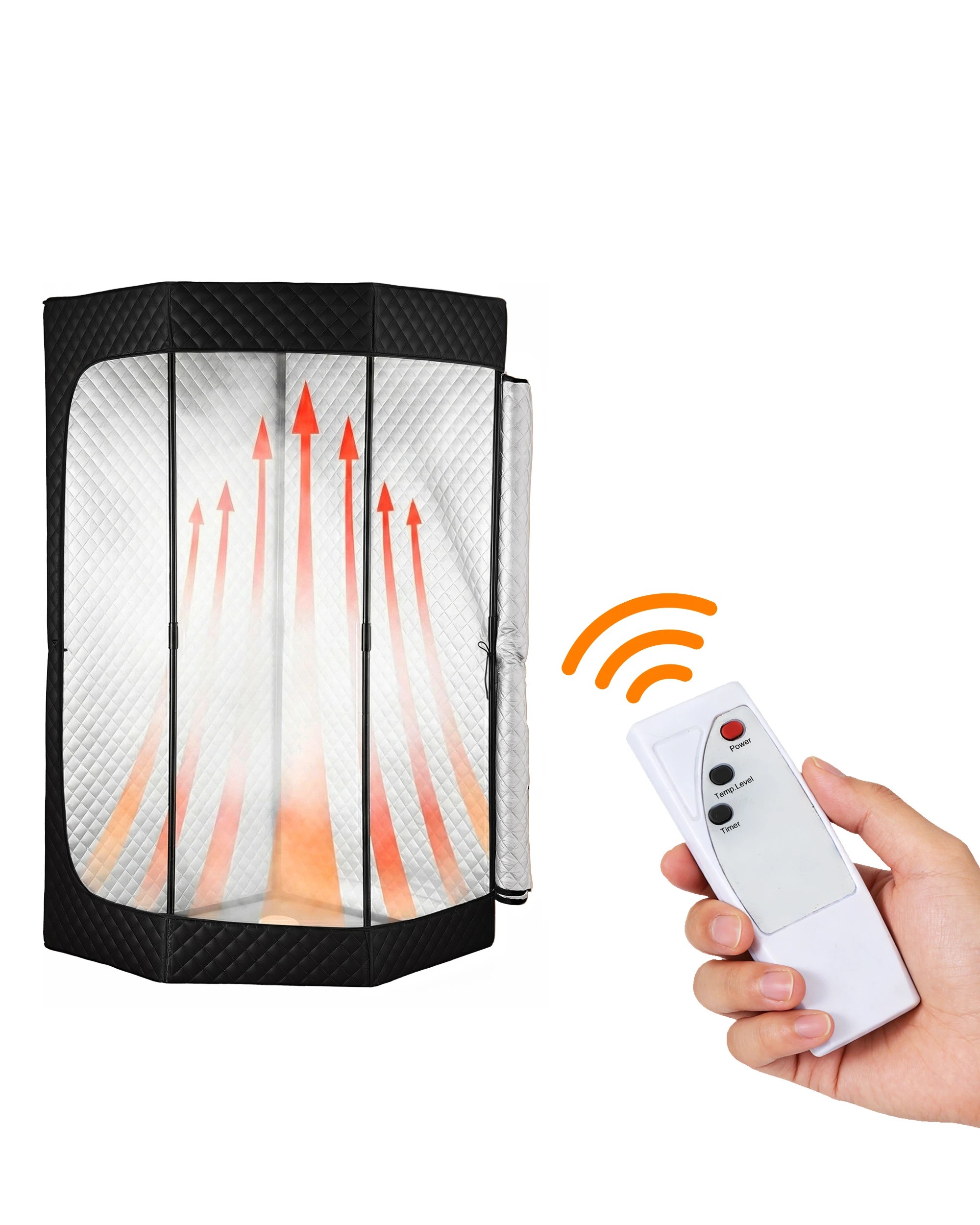 2 Devanti Portable Steam Sauna Tent 1000W 3L Steamer Pot Full Body Home SPA Timer - Black, 2 of 5