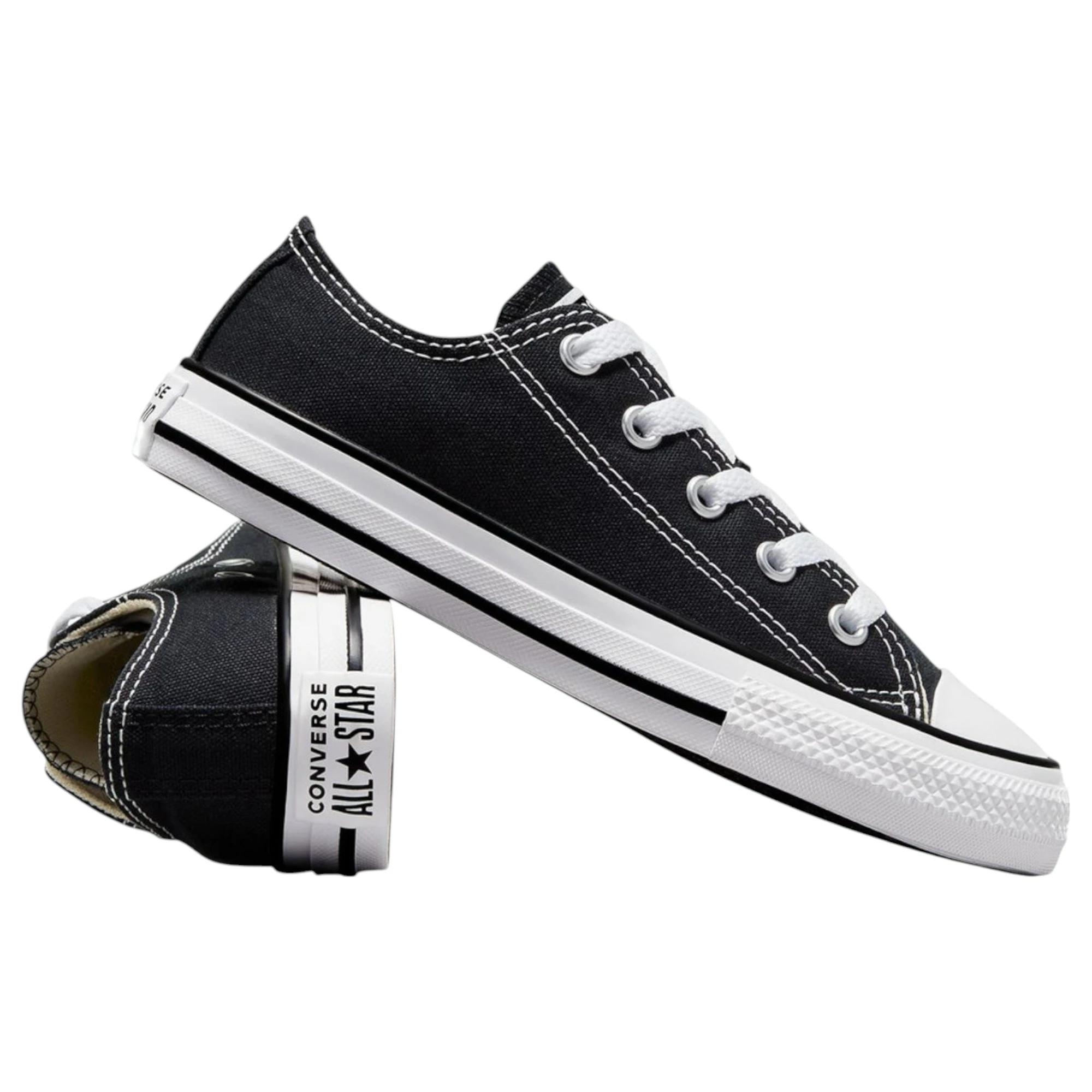 7 Converse Unisex Kids Chuck Taylor All Star Low Top Casual Shoes BLACK, 7 of 7