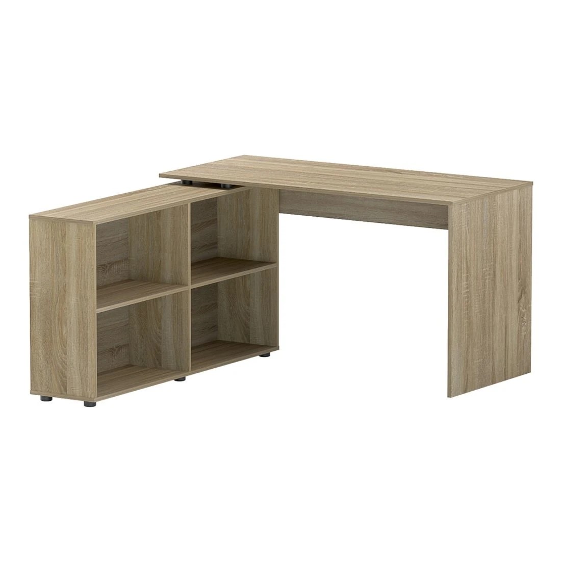 1 Artiss Computer Desk Bookshelf Oak 130CM - Brown, 1 of 7