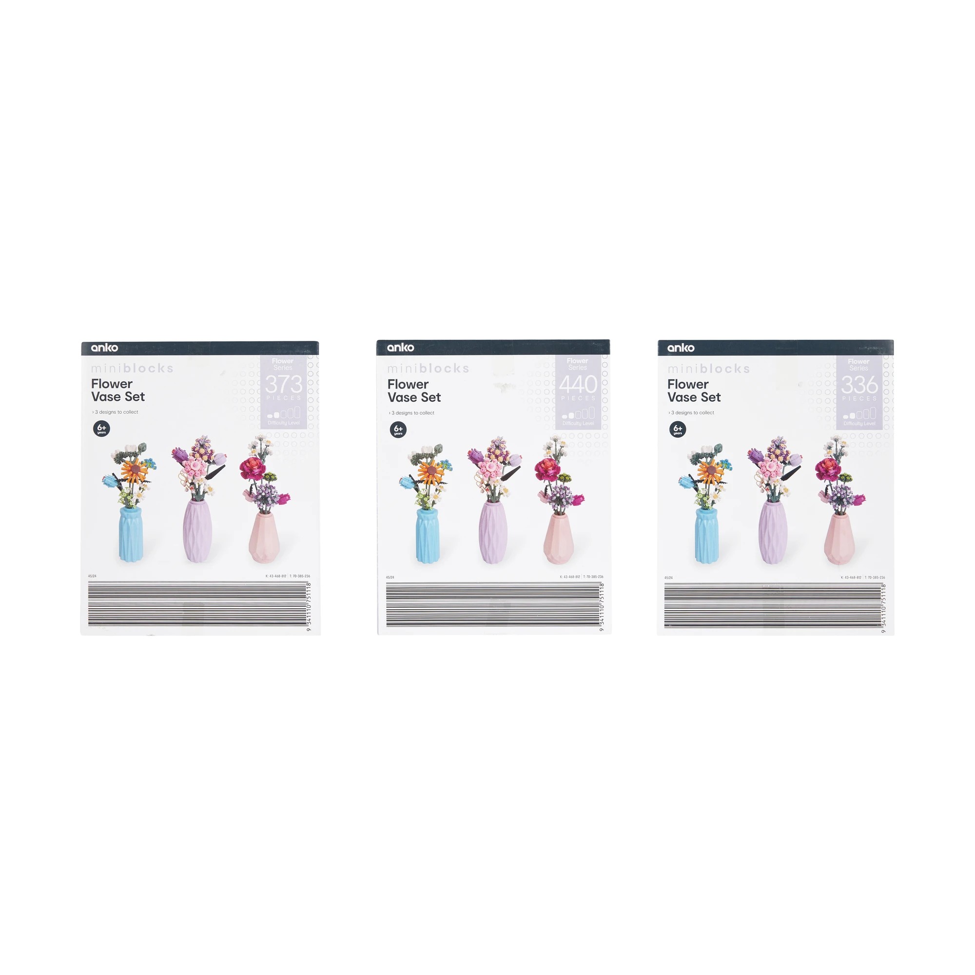 3 Mini Blocks Flower Series: Flower Vase Set - Assorted, 3 of 4