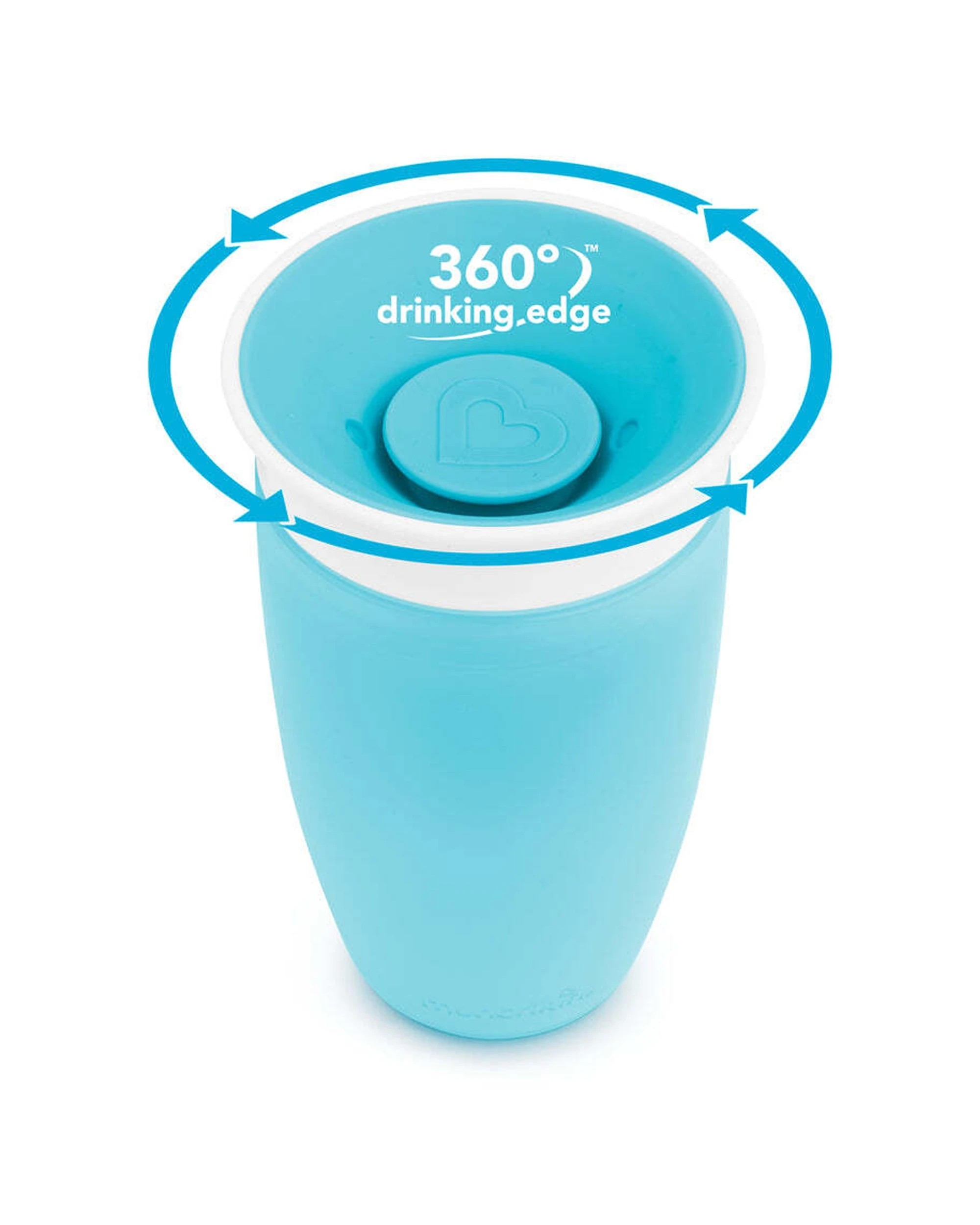 3 Munchkin Miracle 360 Sippy Cup Anti Spill 295ml Dishwasher Safe 12 Months - Blue, 3 of 5