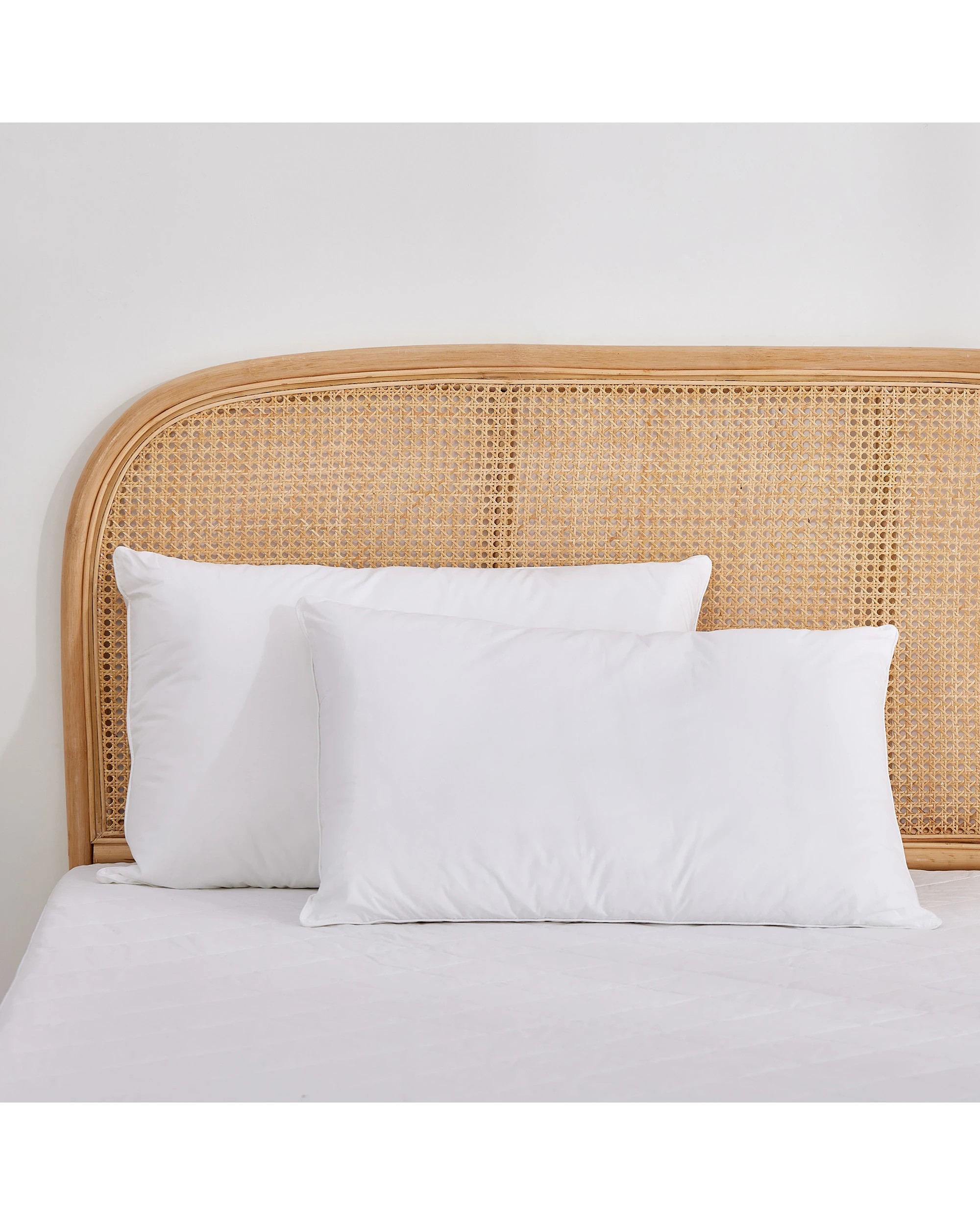 1 Dreamaker Cotton Cover Bamboo Blend Pillow High Profile Twin Pack - White, 1 of 7