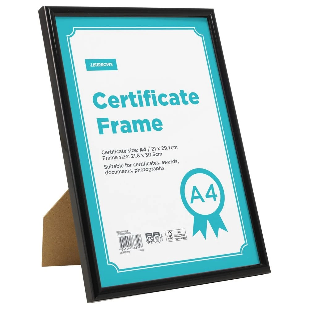 1 A4 Certificate Frame Black, 1 of 4