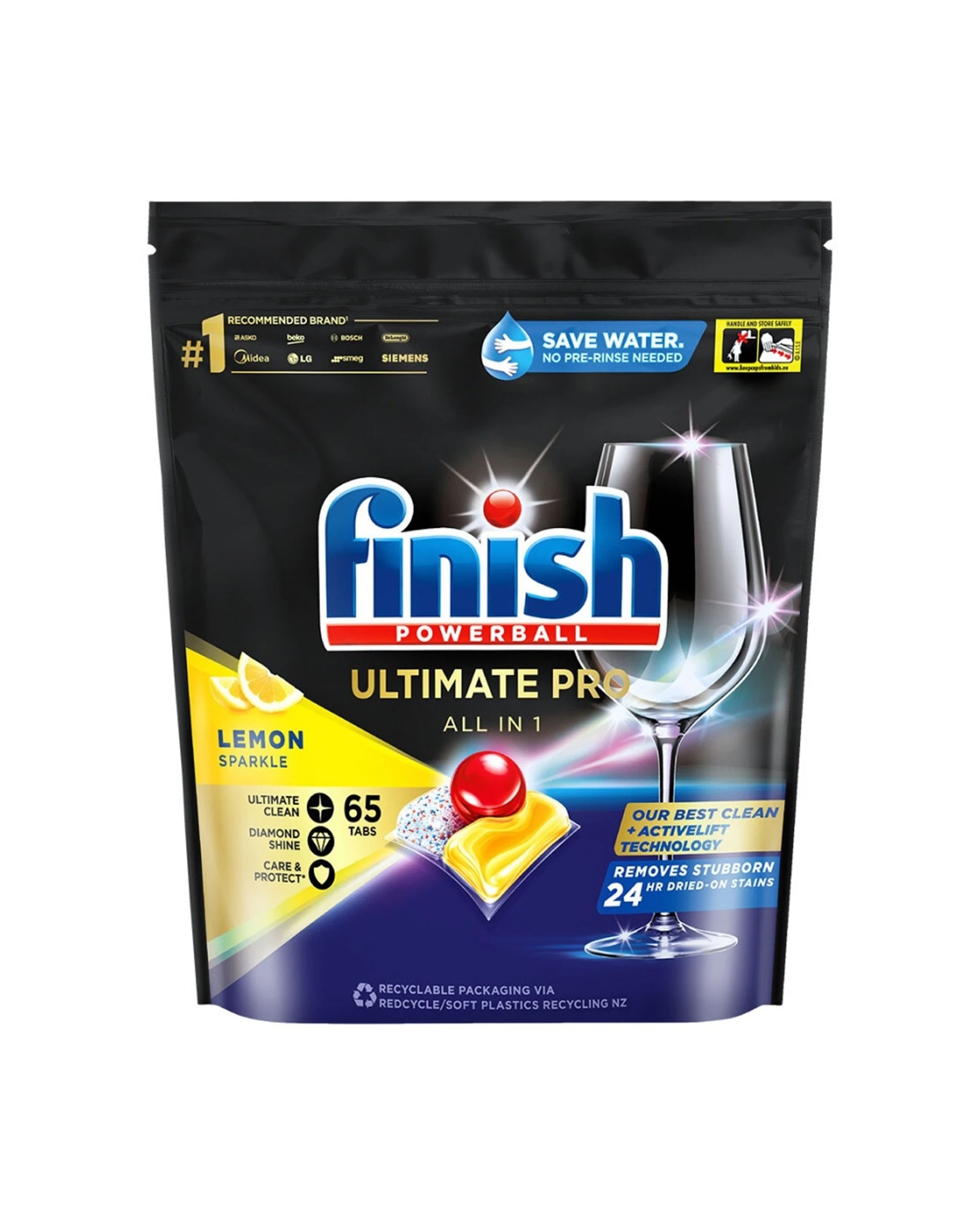 1 Finish 65pc Finish Ultimate Pro Powerball Dishwashing Tablets Lemon Sparkle, 1 of 3