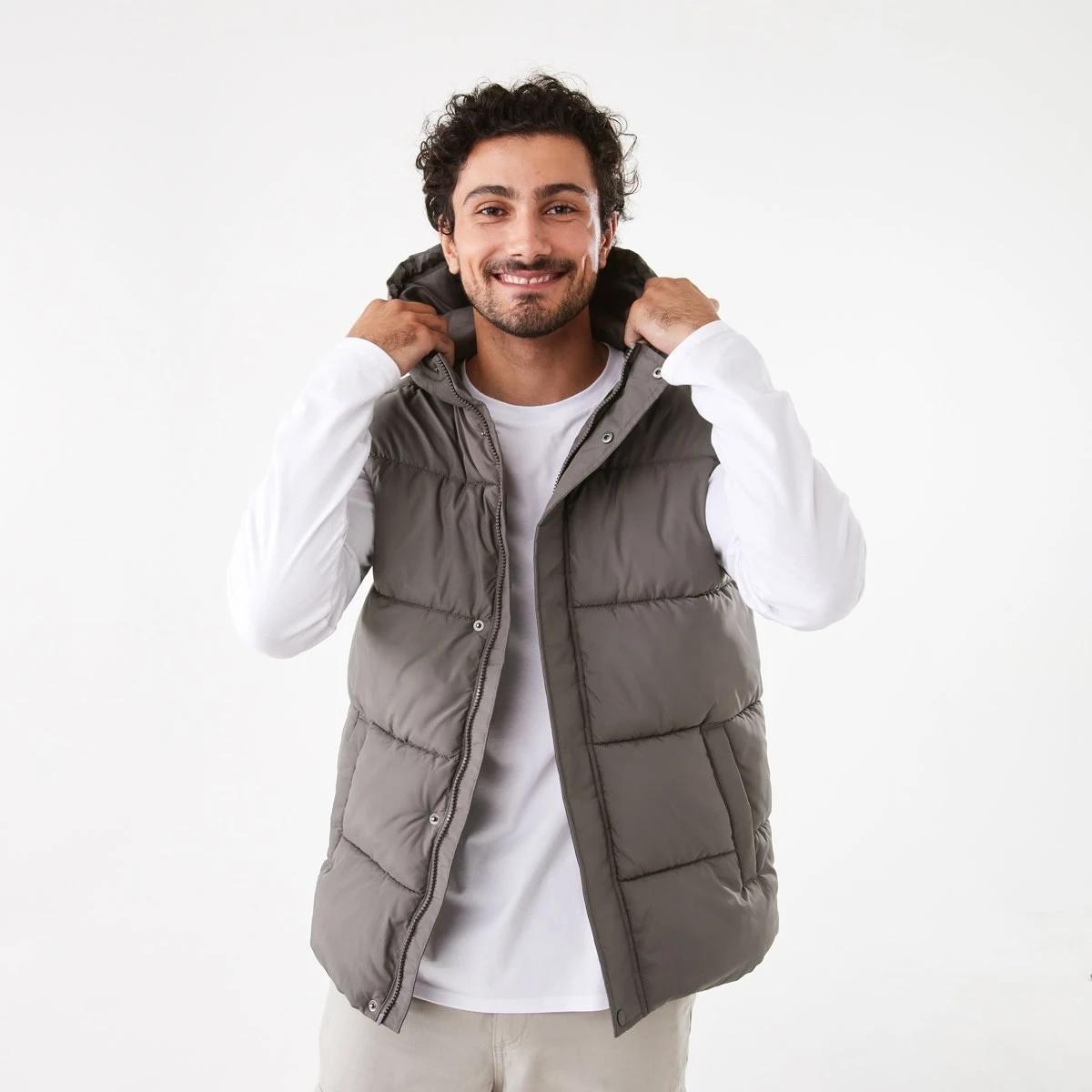 1 Hooded Puffer Vest Brn Eagle, 1 of 9