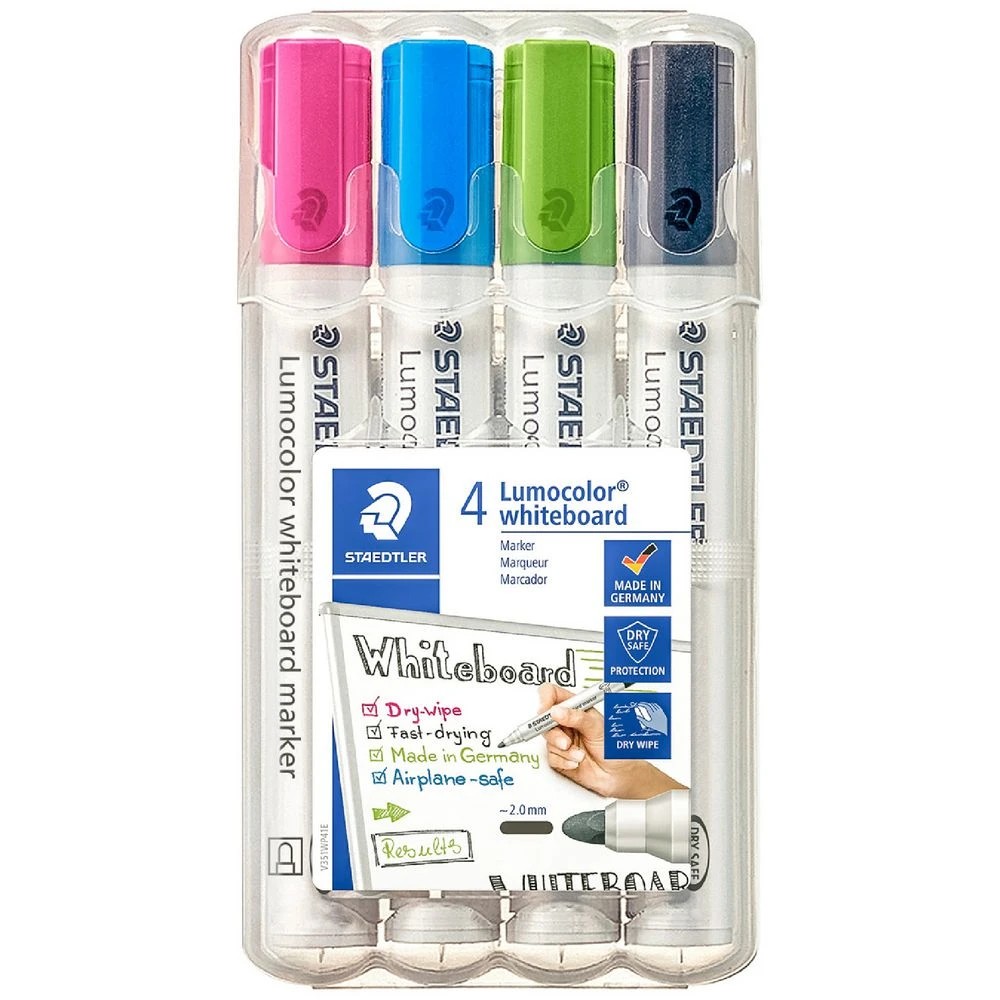 1 Staedtler Lumocolor Whiteboard Markers Bullet Brights 4 Pack, 1 of 4