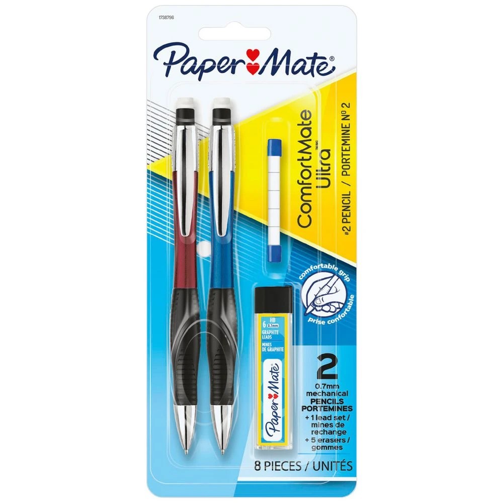 1 Paper Mate ComfortMate Ultra Mechanical Pencils 0.7mm 2 Pack, 1 of 3