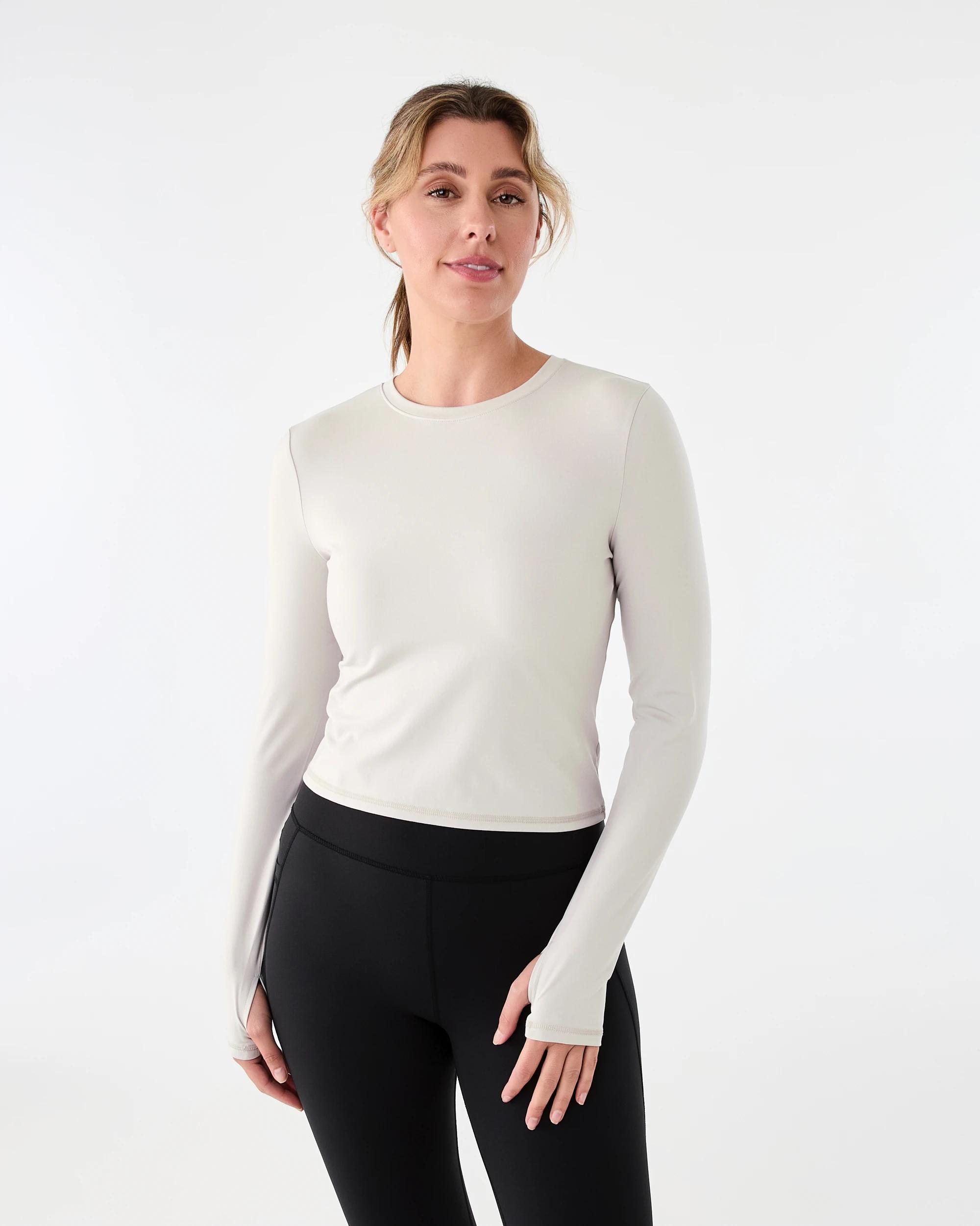 1 Active Womens Long Sleeve Ultrasoft Top Peak Grey, 1 of 6