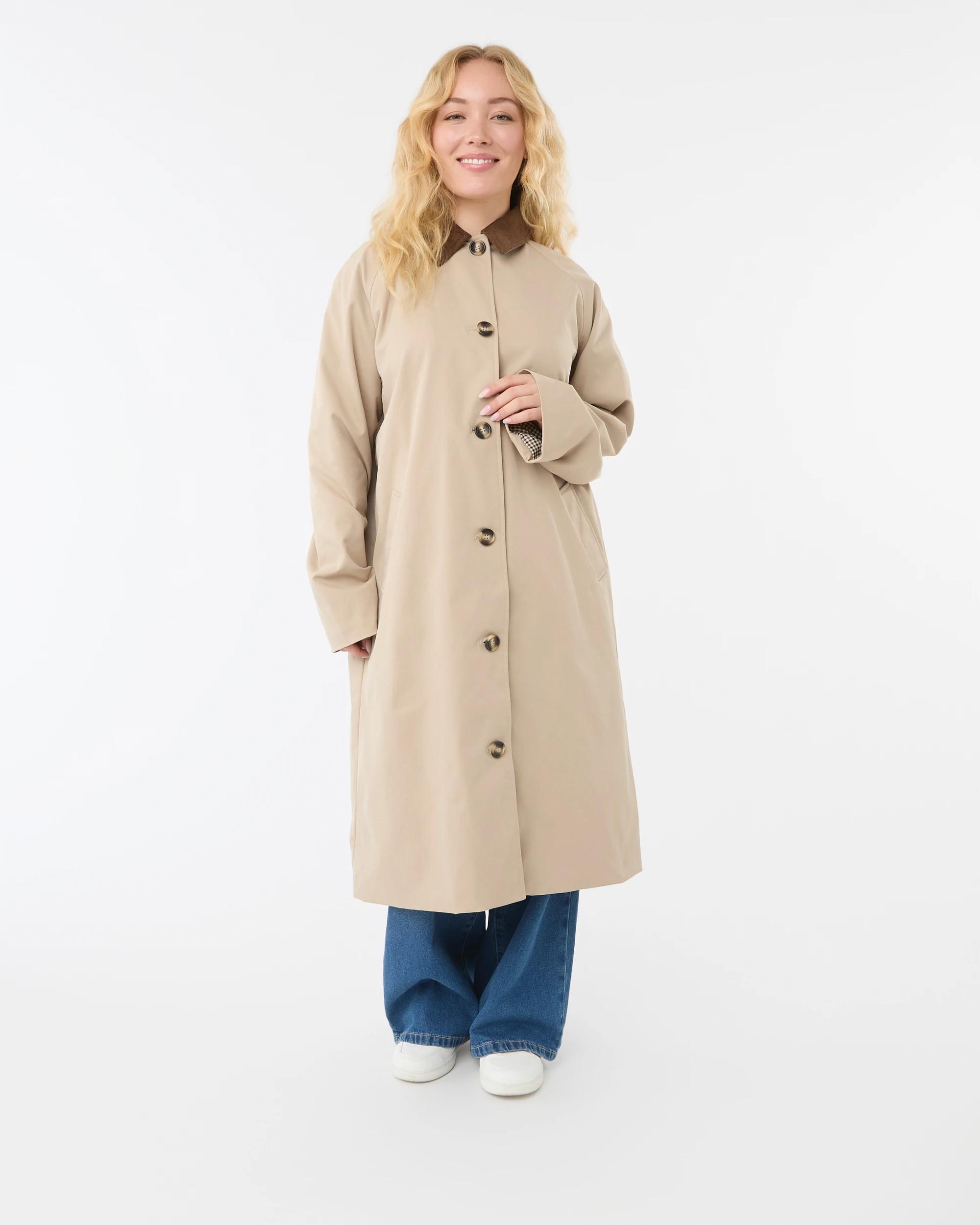 4 Contrast Check Trench Coat Sandstone, 4 of 10