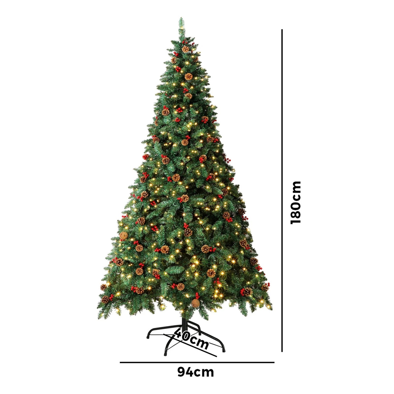 7 Tinseltown LED Christmas Tree 1.8M 6FT Xmas Trees Decor with Ornaments - Green, 7 of 7