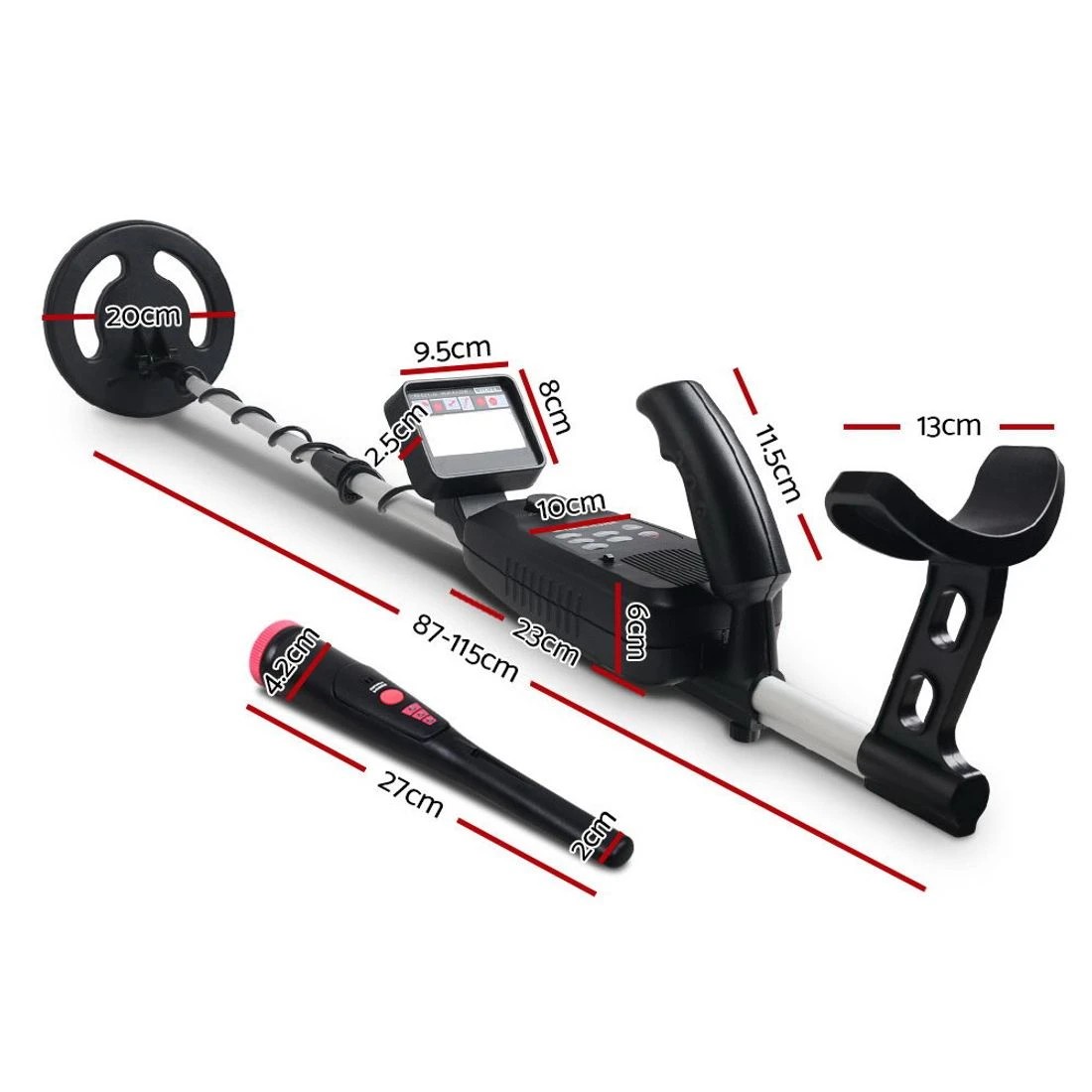 2 Weisshorn Metal Detector 180MM Deep Sensitive Waterproof Pinpointer Treasure Hunter - Black, 2 of 4