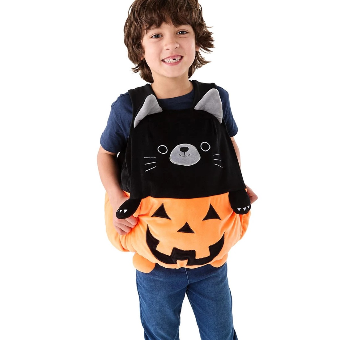 7 Squishy Vest Pumpkin Cat Costume - Ages 4+, 7 of 10