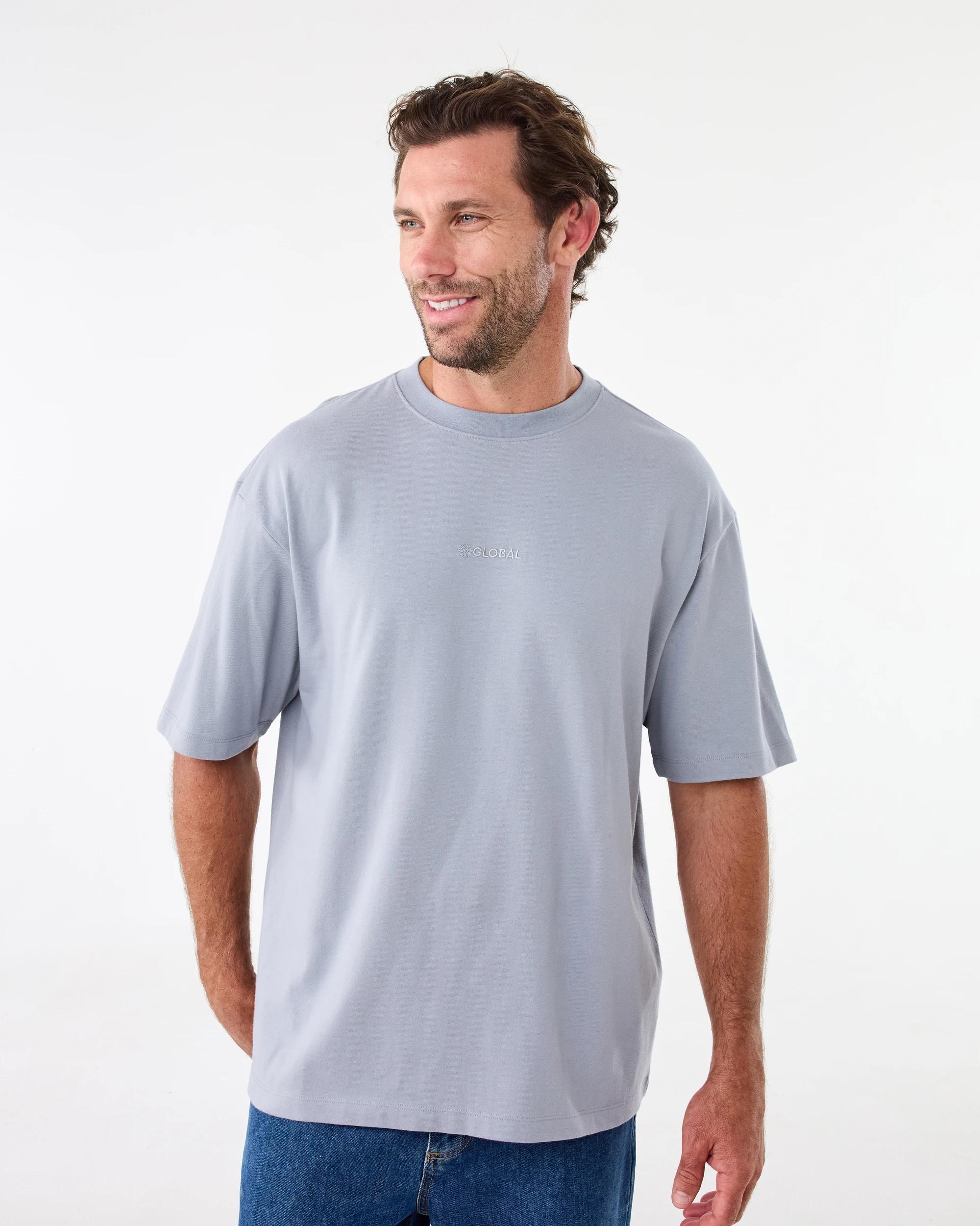 1 Oversized Heavyweight T-shirt Blu Cloud, 1 of 6