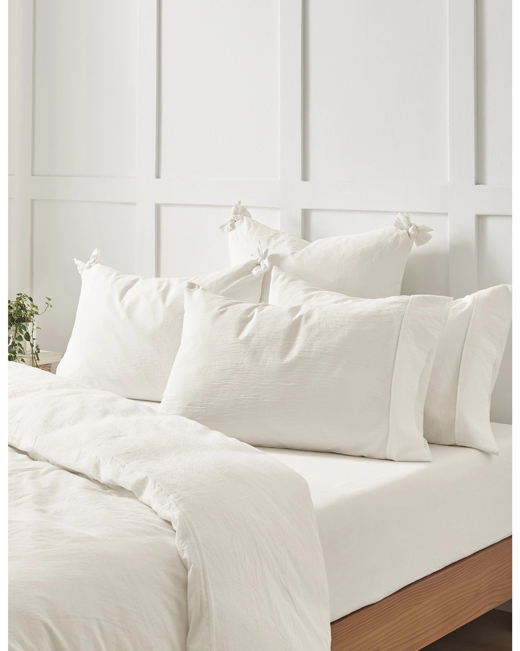 6 Dreamaker Bonnie Washed Cotton Fitted Sheet Set - King Bed - White, 6 of 6