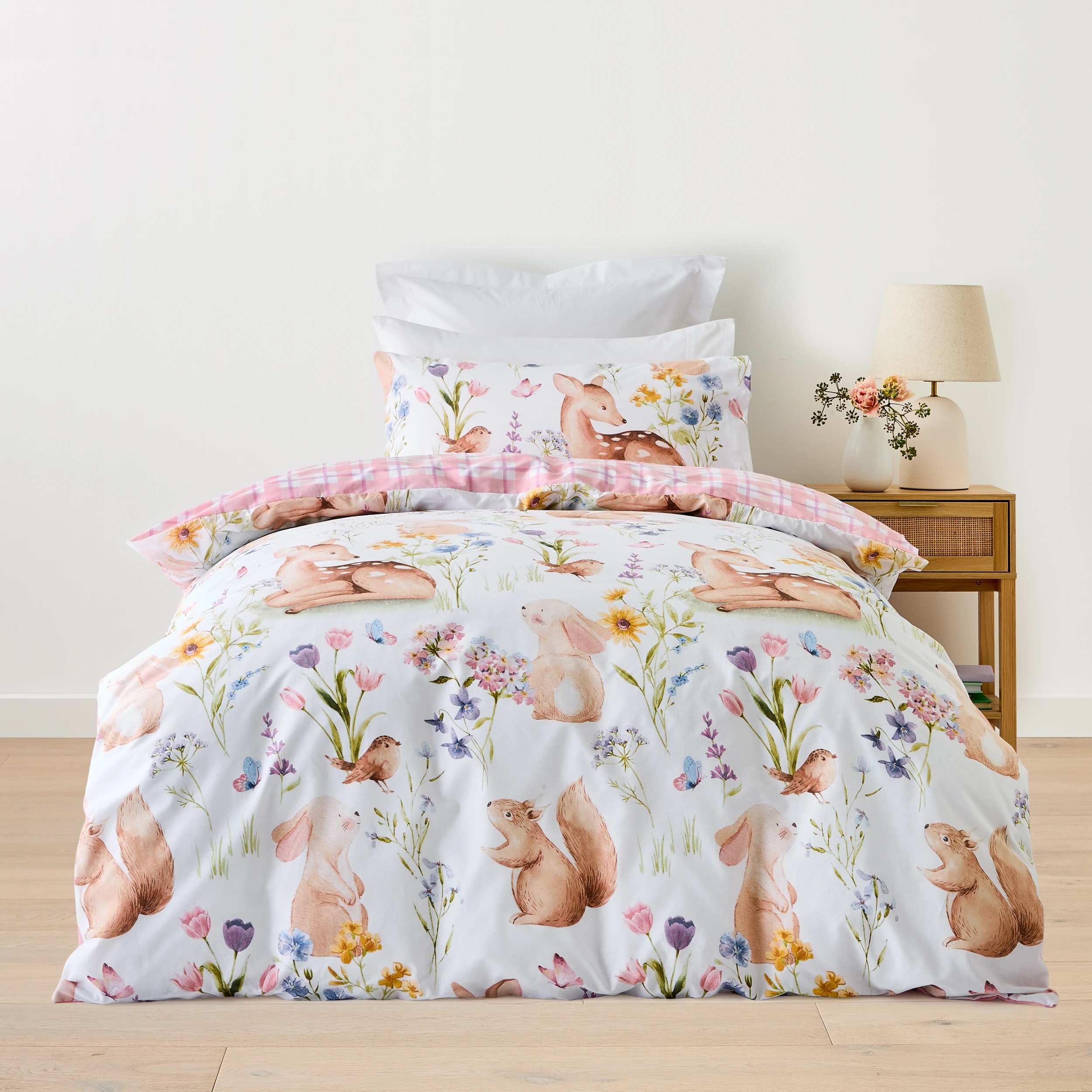 1 Woodlands Cotton Rich Reversible Quilt Cover Set - Single Bed, 1 of 7