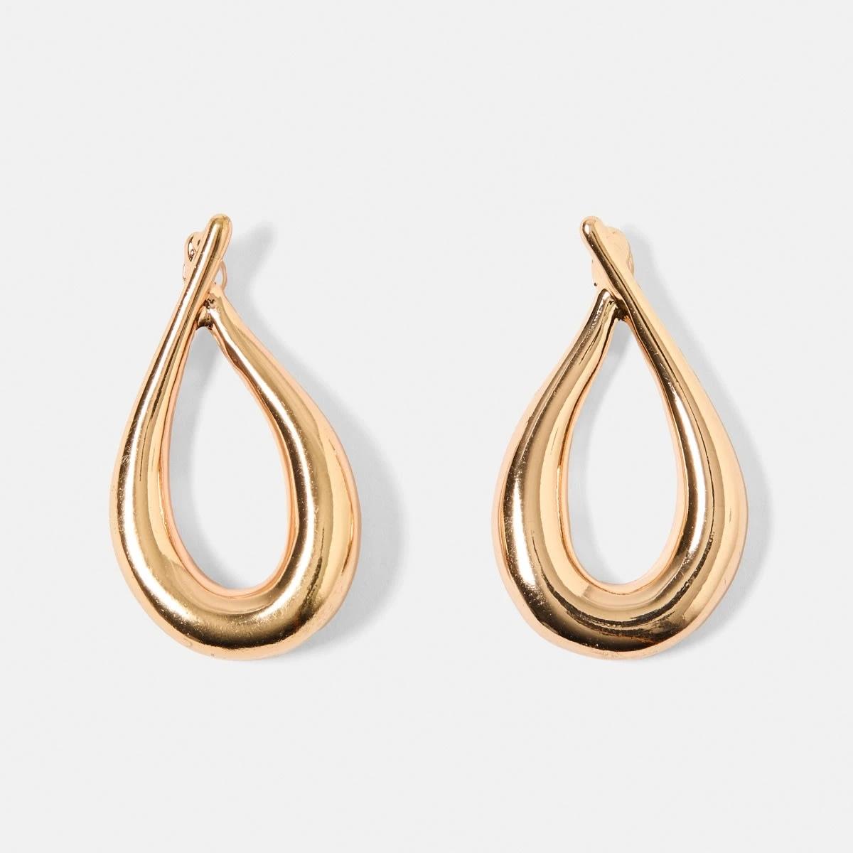 1 Crossover Teardrop Earrings - Gold Tone Gold, 1 of 5