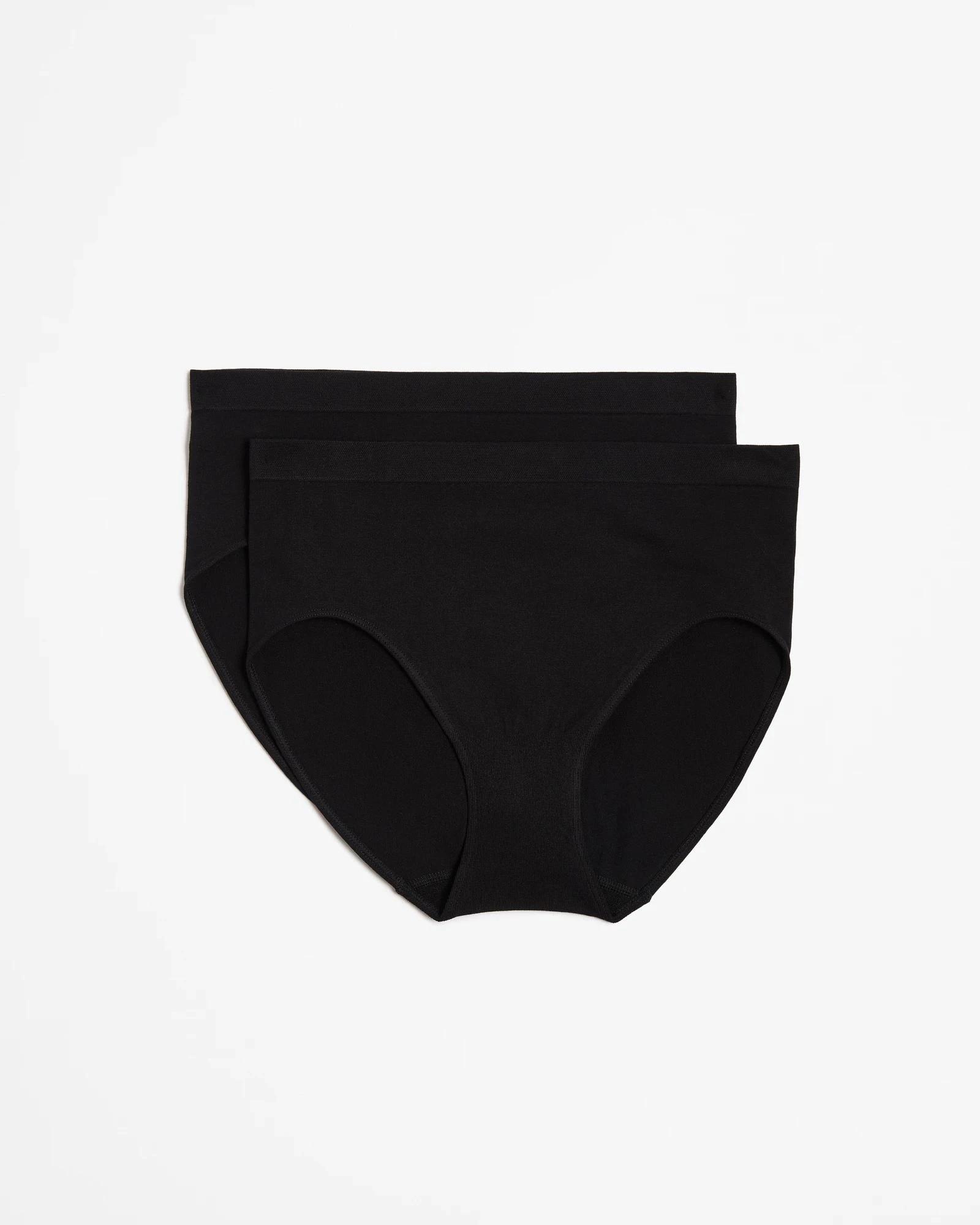2 Target Australian Cotton Blend 2 Pack Seamfree Midi Briefs BLACK, 2 of 5