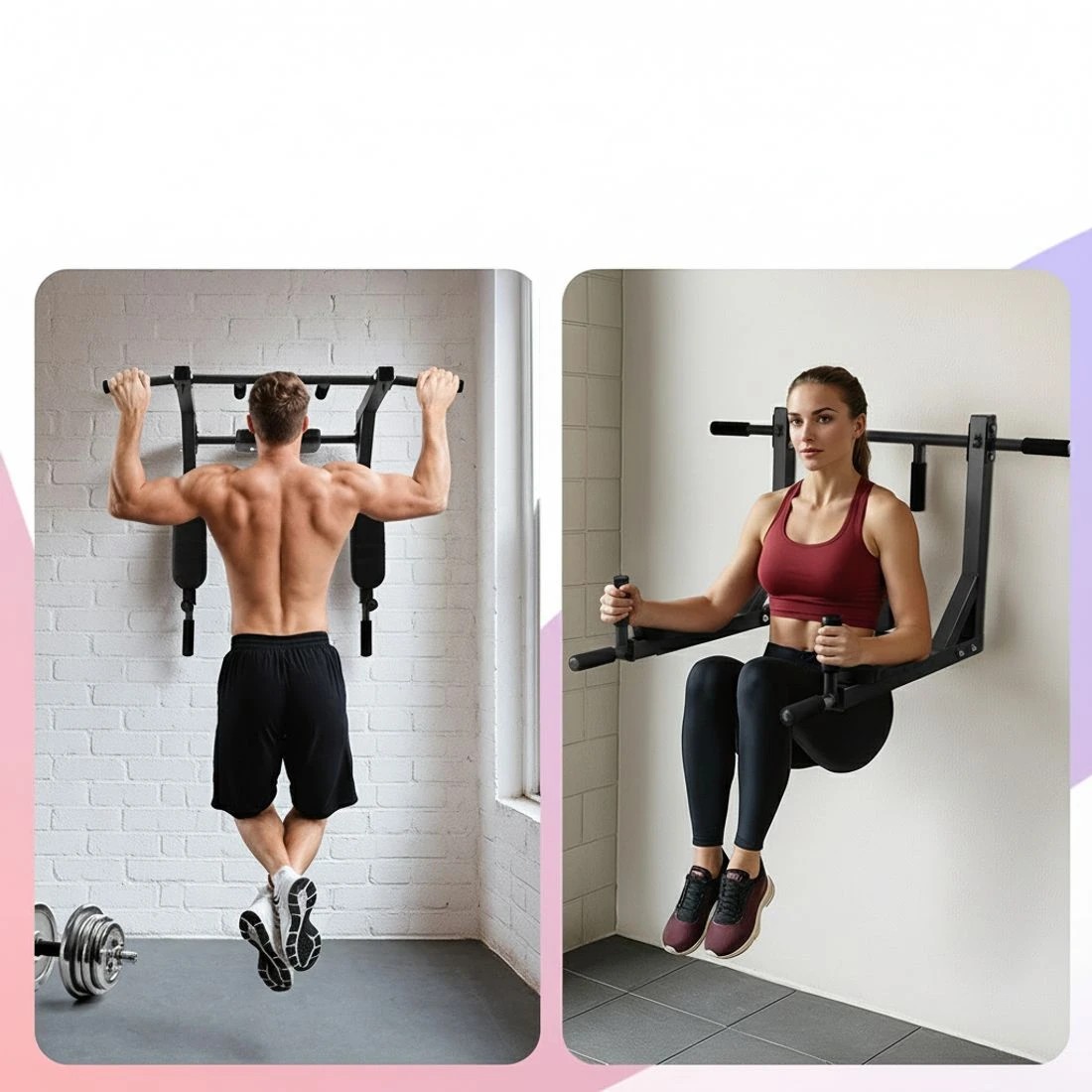 4 Everfit Pull Up Bar Dip Station Multi Gym 150kg - Black, 4 of 6