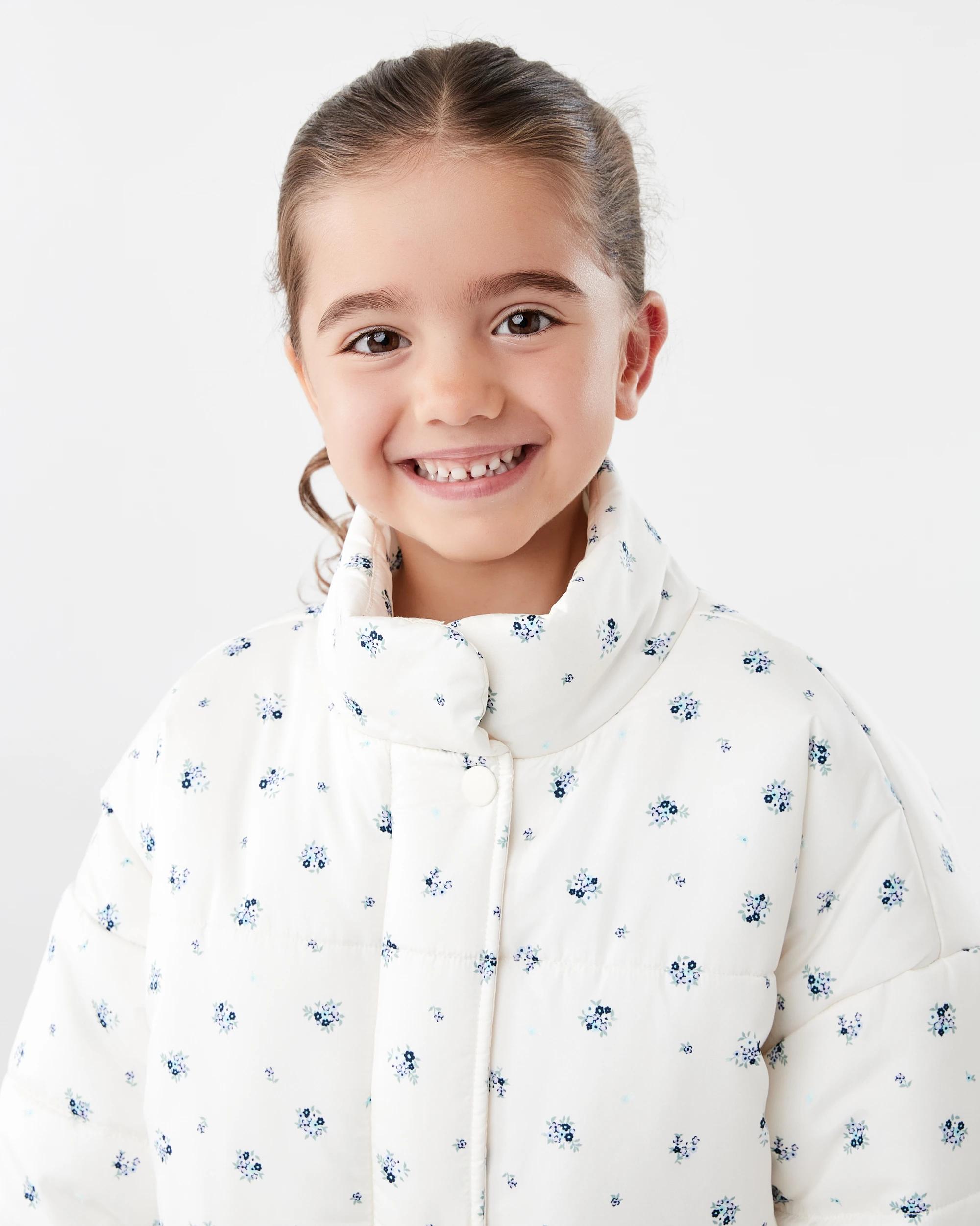 4 Oversized Puffer Jacket Bge Floral, 4 of 10