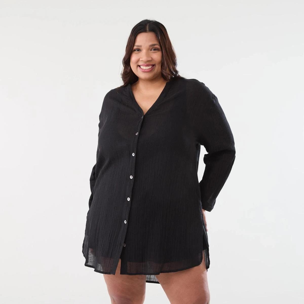 3 Curve Beach Kaftan BLACK, 3 of 9