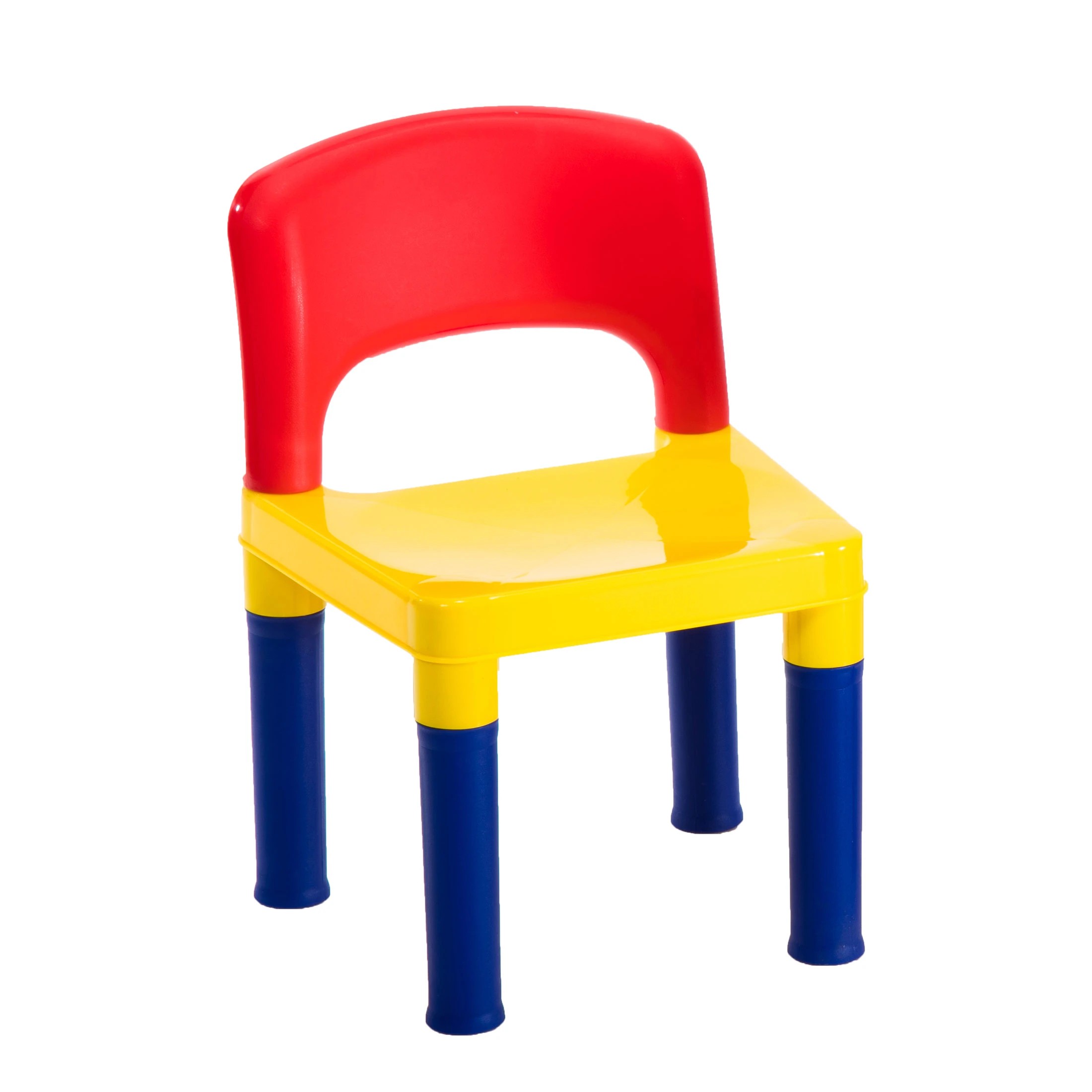4 GEM Toys Kids Table & 2 Chairs Plastic Set (Blue, Red & Yellow), 4 of 4