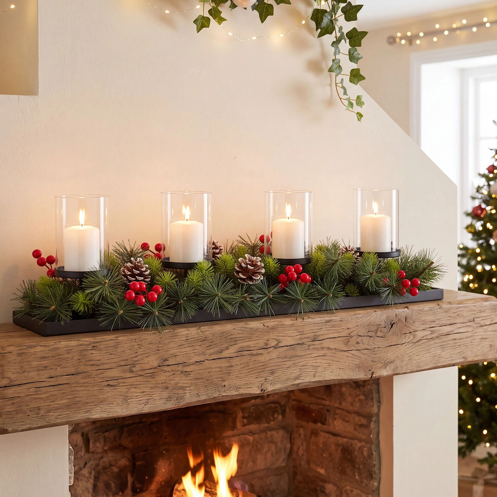 5 Costway 70cm Christmas Candle Holder Centerpiece Foldable Xmas Tabletop Decoration Without Candle, 5 of 8