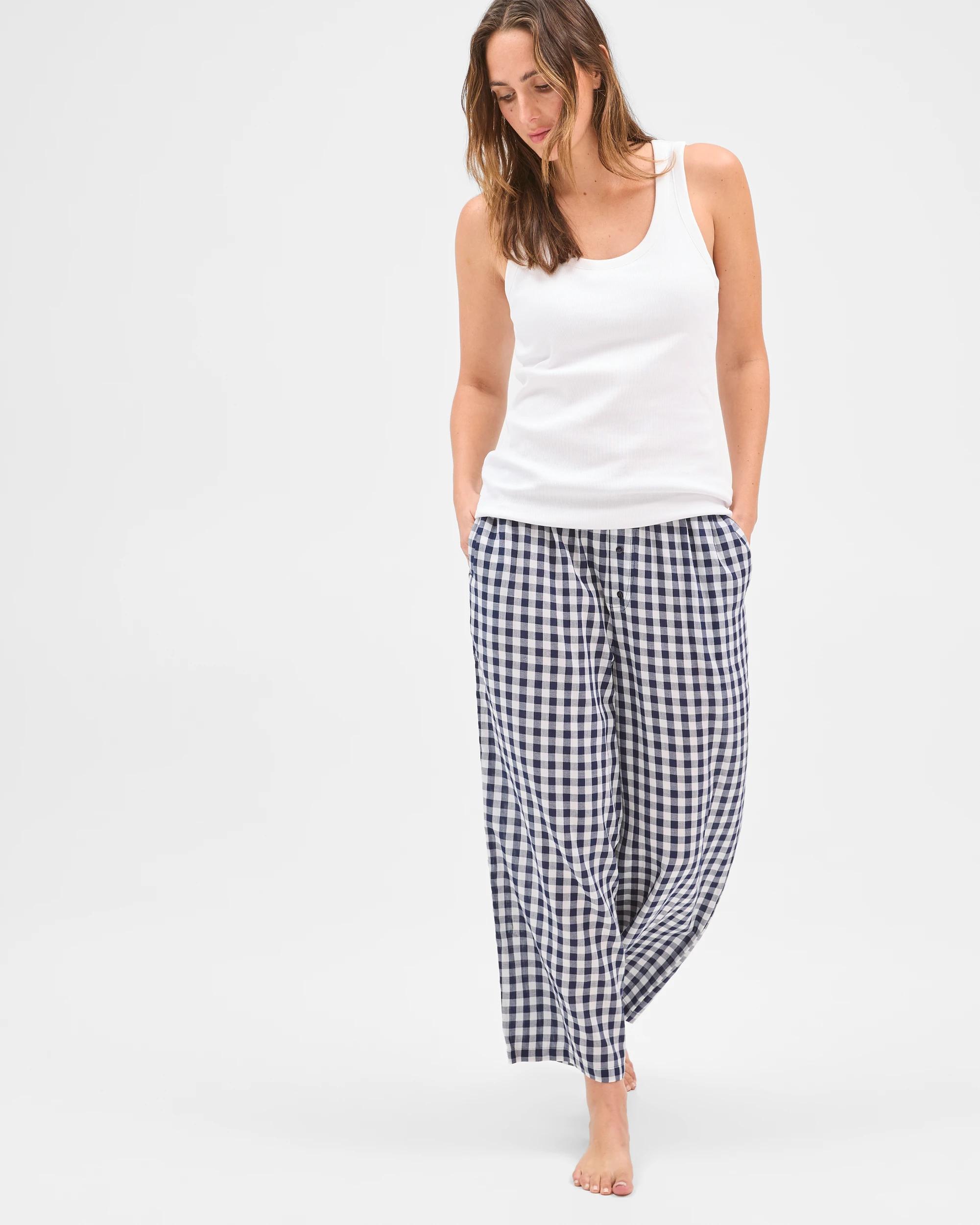 2 Target Woman 7/8 Length Sleep Pants NAVY GINGHAM, 2 of 7