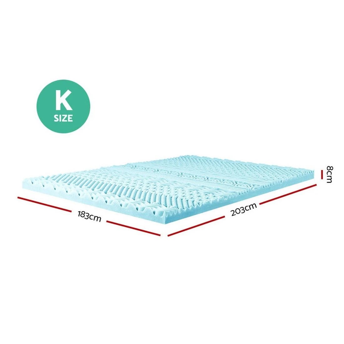 4 Giselle Bedding Memory Foam Mattress Topper 11 - King Bed - Blue, 4 of 7