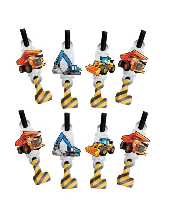 Creative Converting Big Dig Construction Blowers Pack of 8     
.