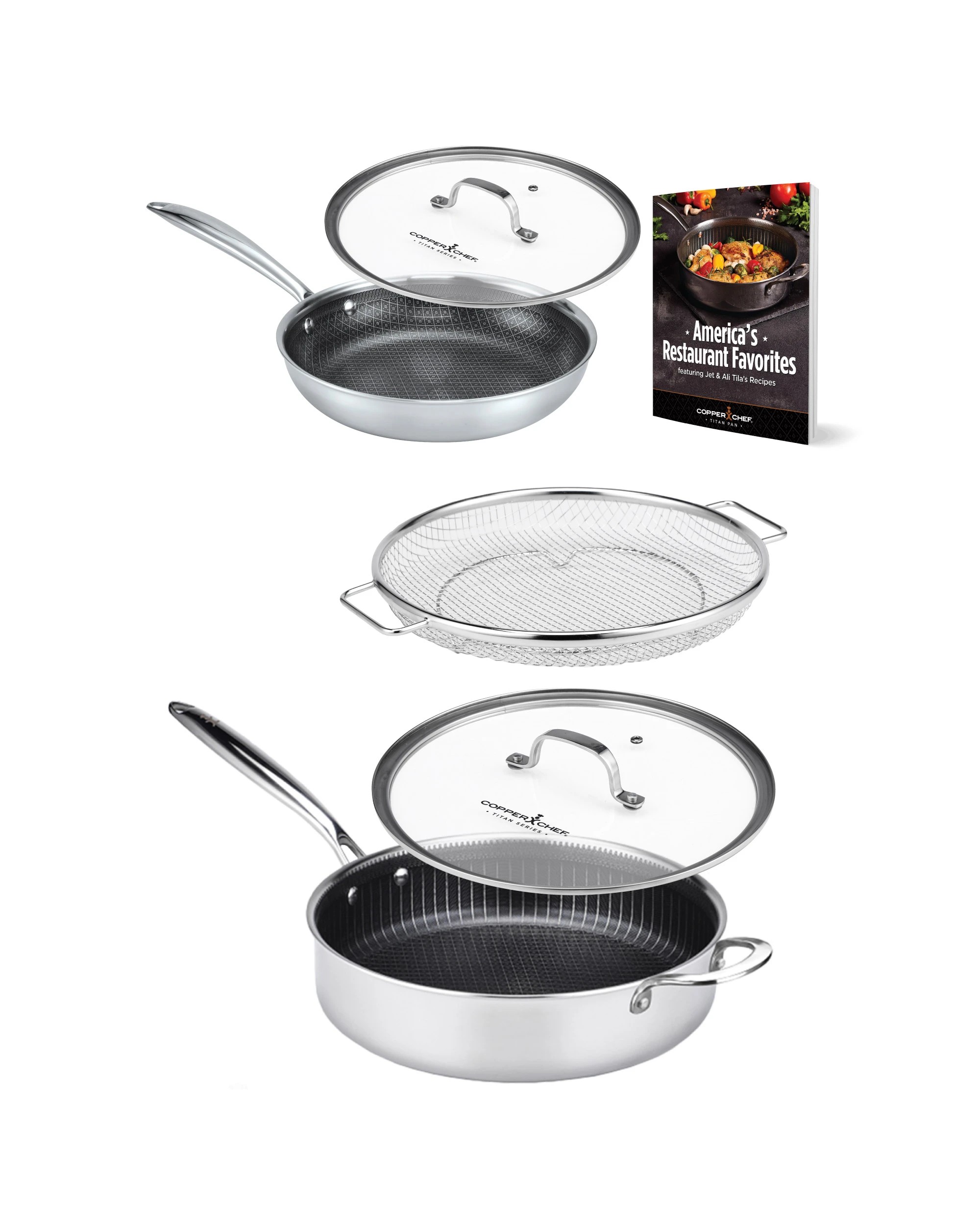 1 CC Copper Chef Titan Pan Professional All-Purpose Stainless-Steel Non-Stick Pan, 1 of 8
