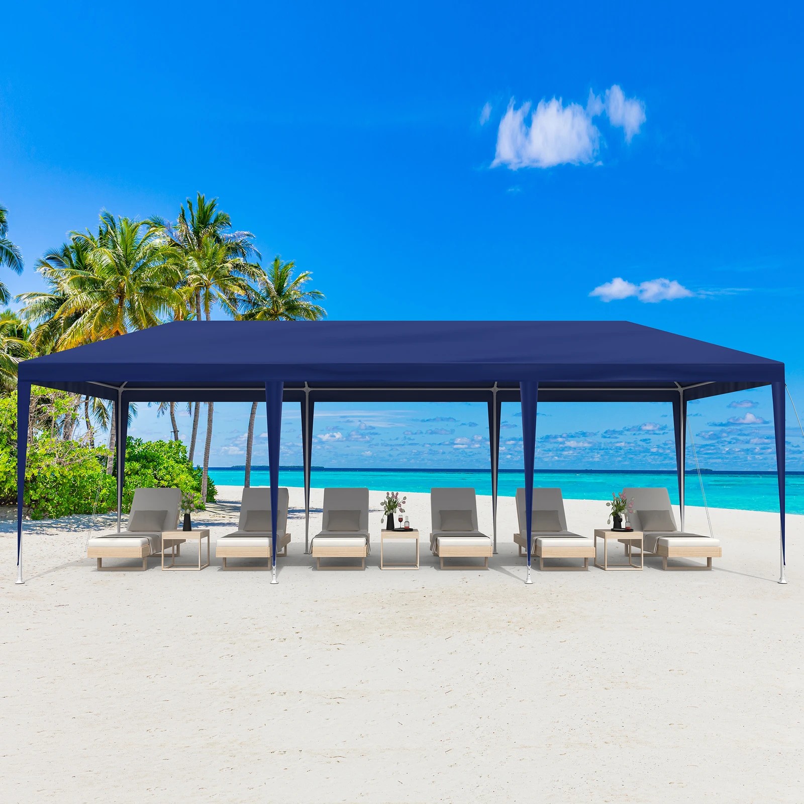 6 Alfordson Gazebo 3x9m Outdoor Wedding Camping Marquee Canopy Portable - Blue, 6 of 7