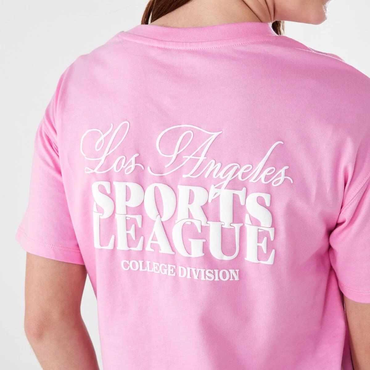 6 Short Sleeve Cropped Print T-shirt LA SPORTS LEAGUE VIOLET PINK, 6 of 8