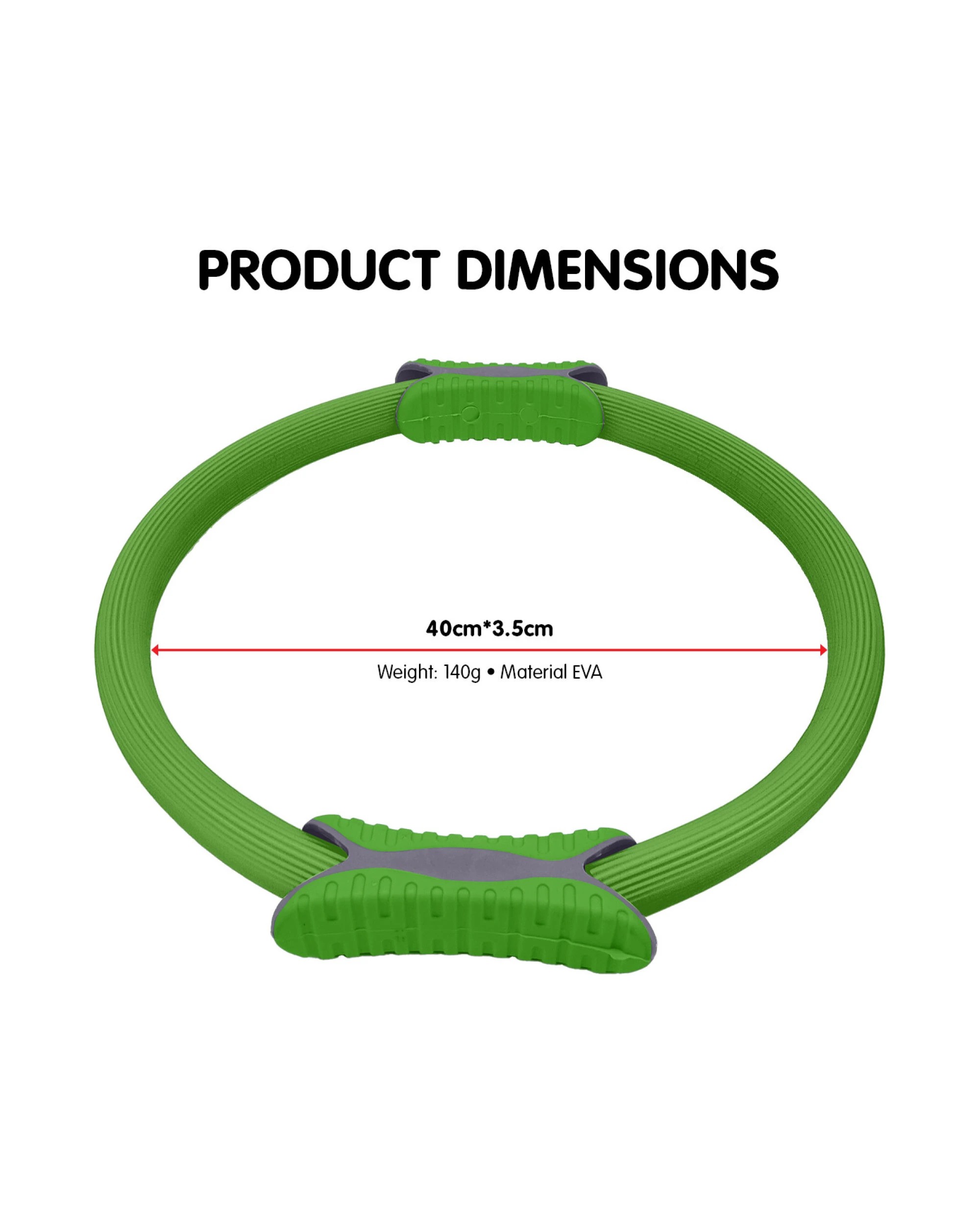 2 Powertrain Pilates Ring Band Yoga Home Workout Exercise Band - Green, 2 of 5