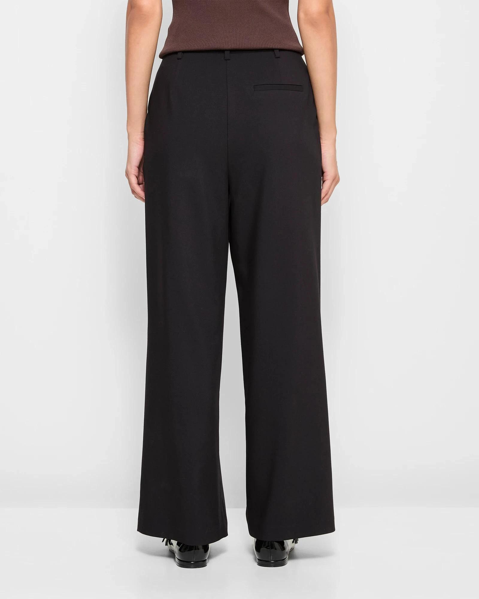 4 Preview Classic Pleat Front Wide Leg Pants BLACK, 4 of 6