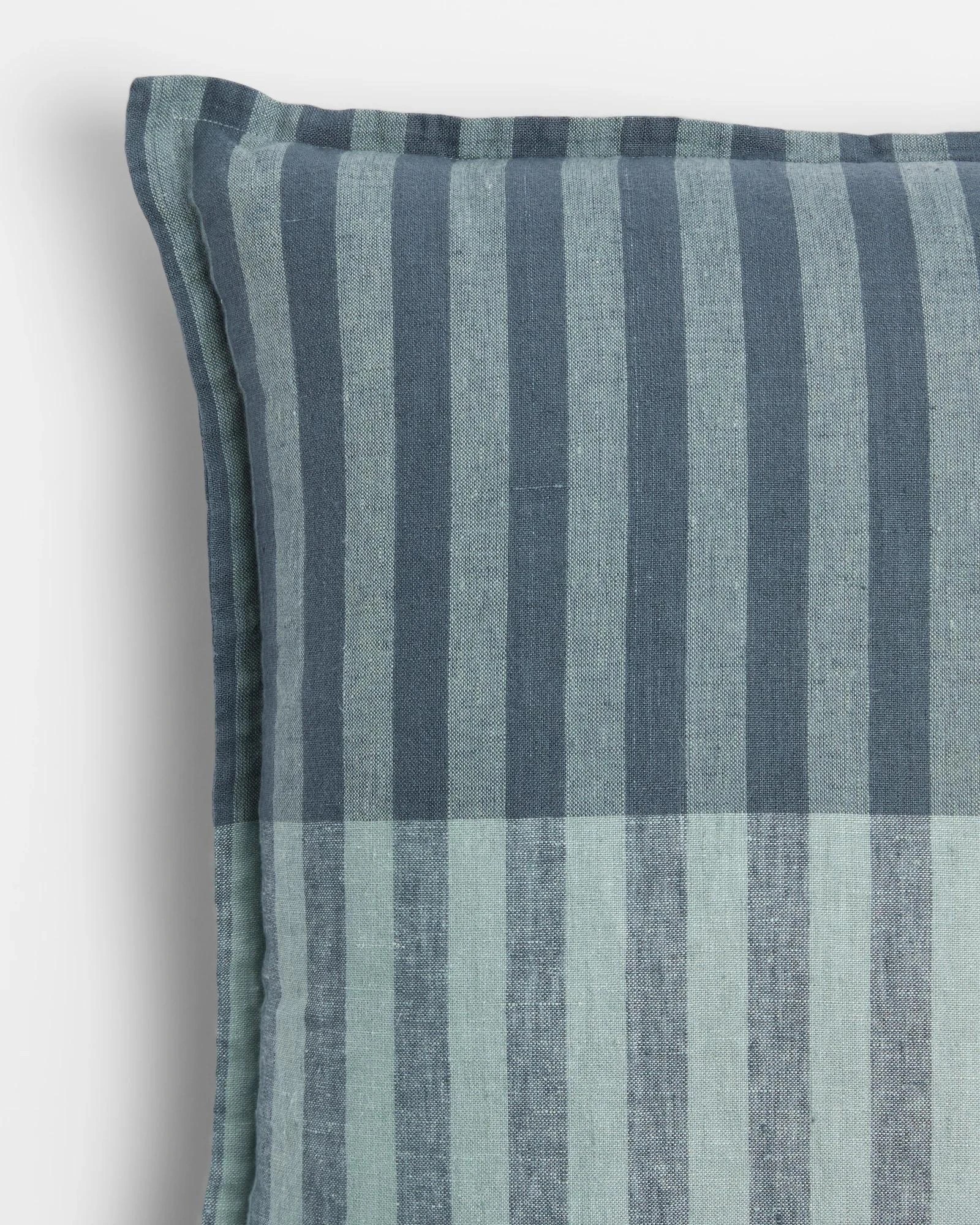 2 Target Two Tone Linen Stripe Cushion - Stormy Sea - Green, 2 of 2