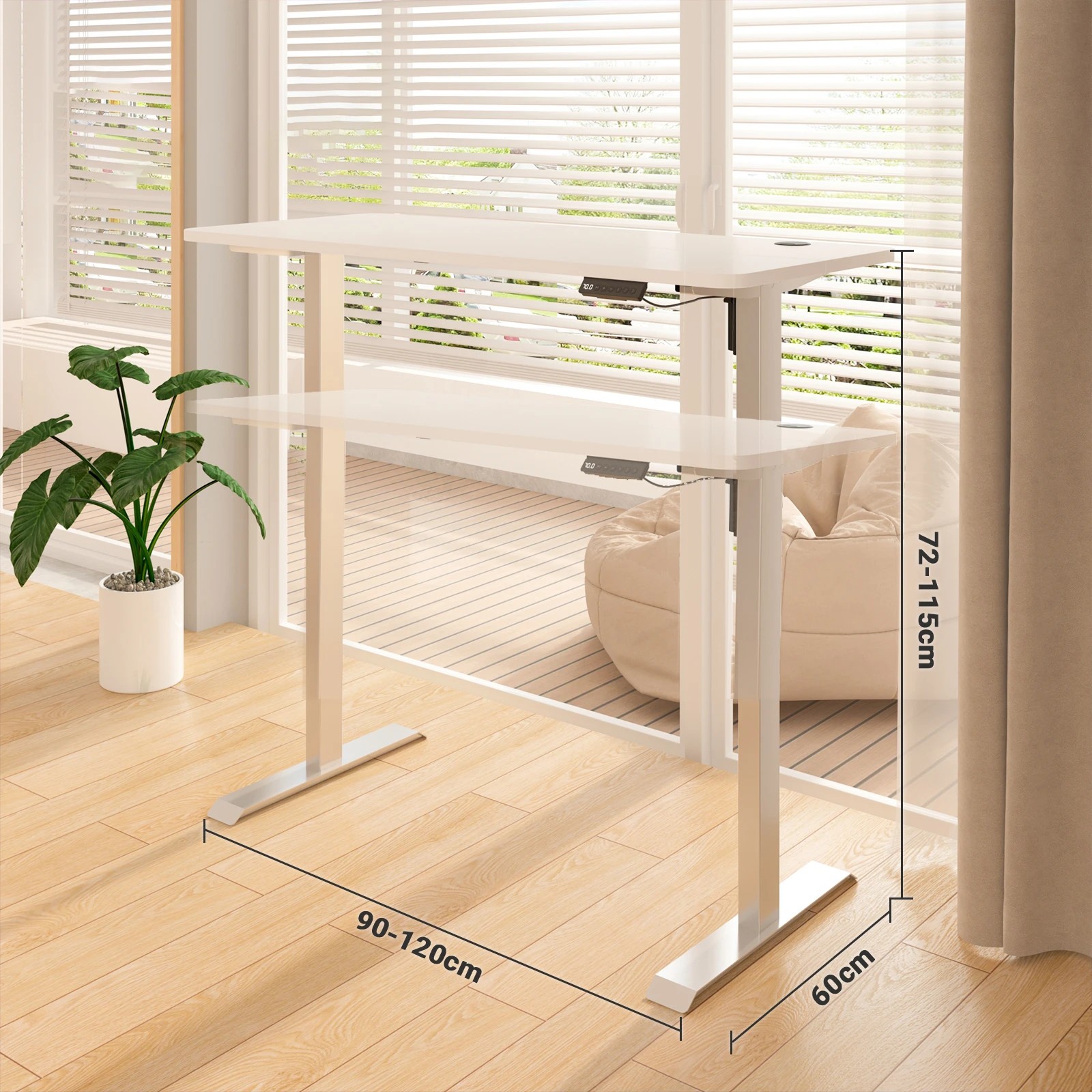 4 Advwin Electric Standing Desk Height Adjustable - White, 4 of 4