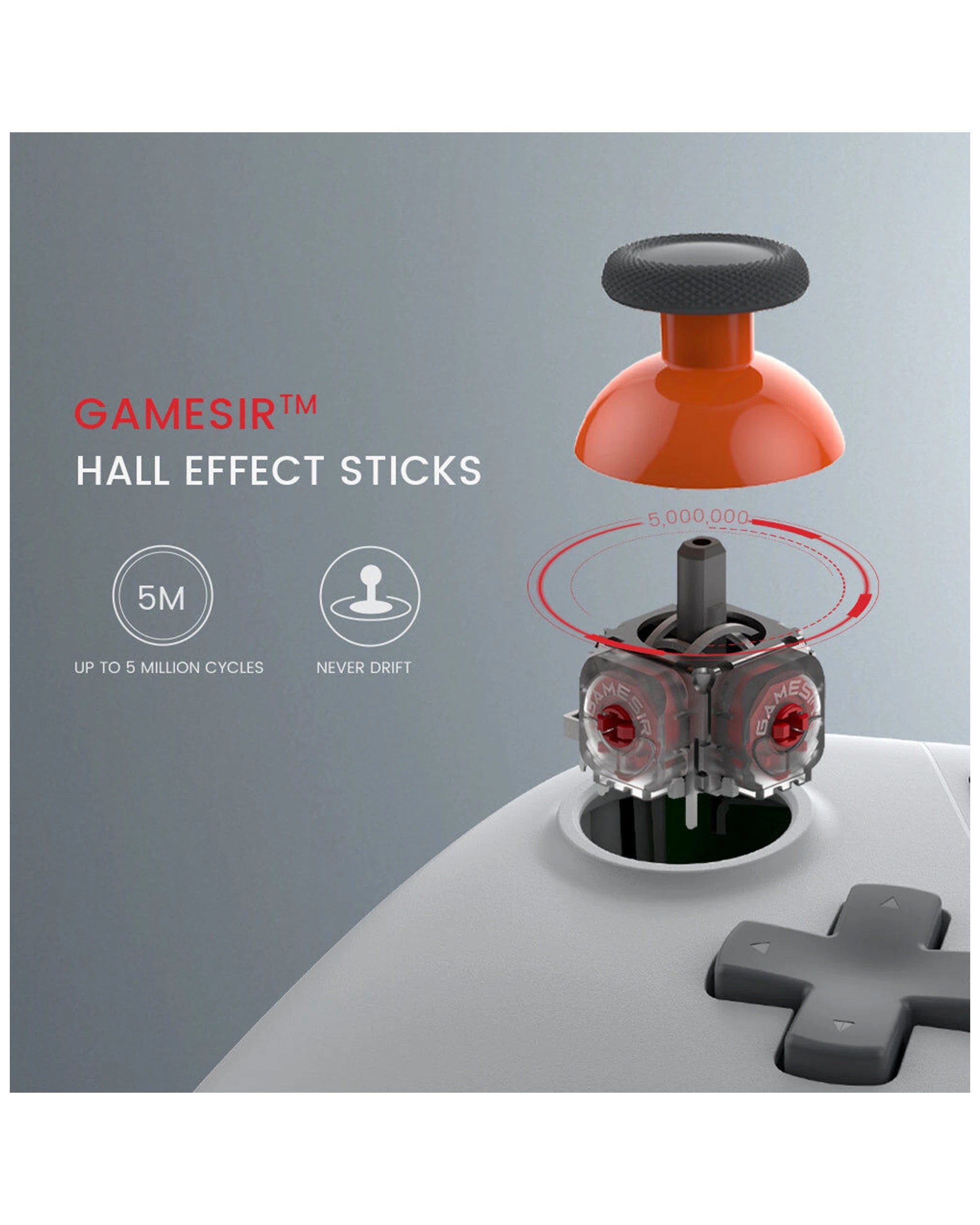 6 GAMESIR Nova Lite Wireless Bluetooth Gaming Controller Tri-Mode Hall Effect - Yellow, 6 of 9