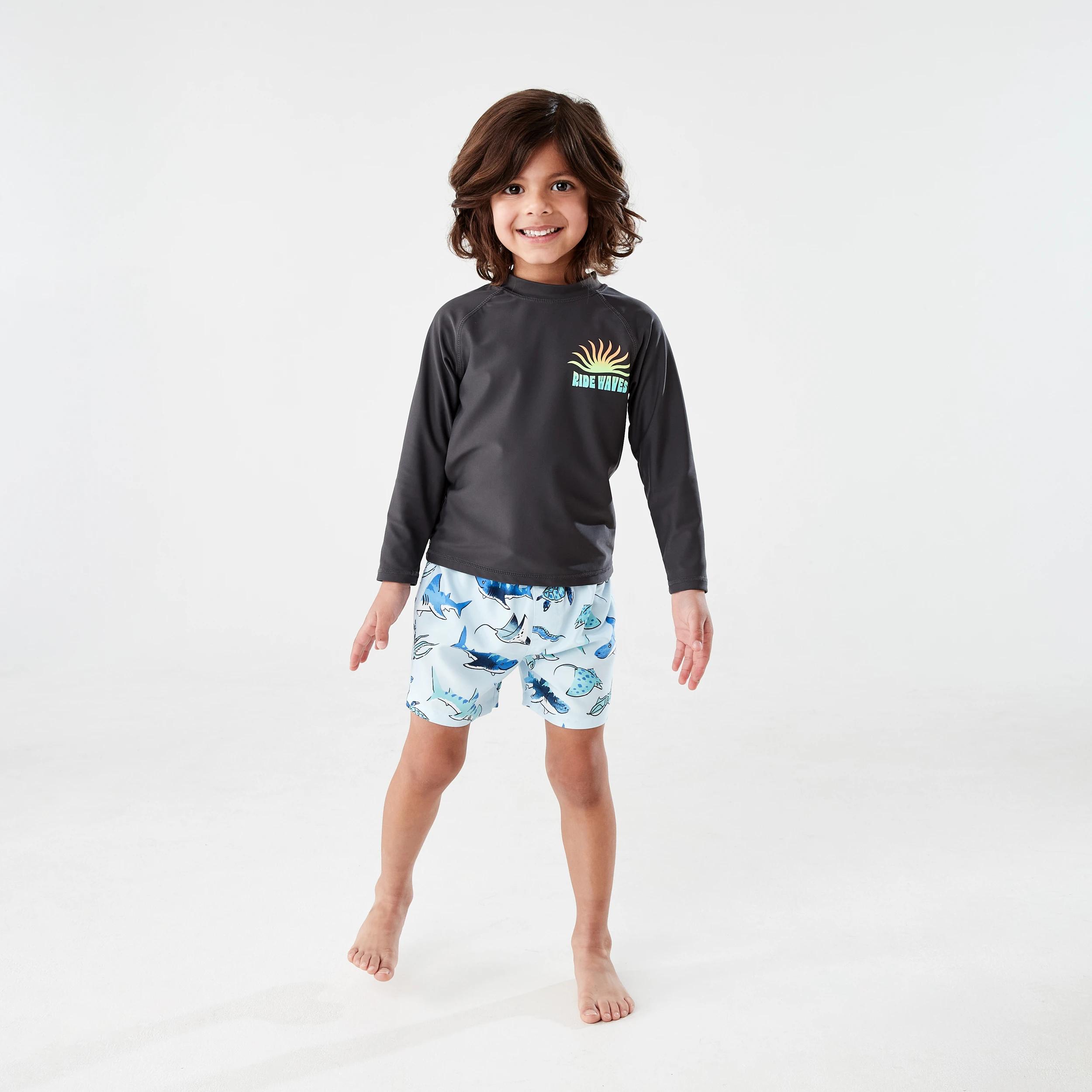 4 Printed Boardshorts SHARK PARADE MEDIUM BLUE, 4 of 5