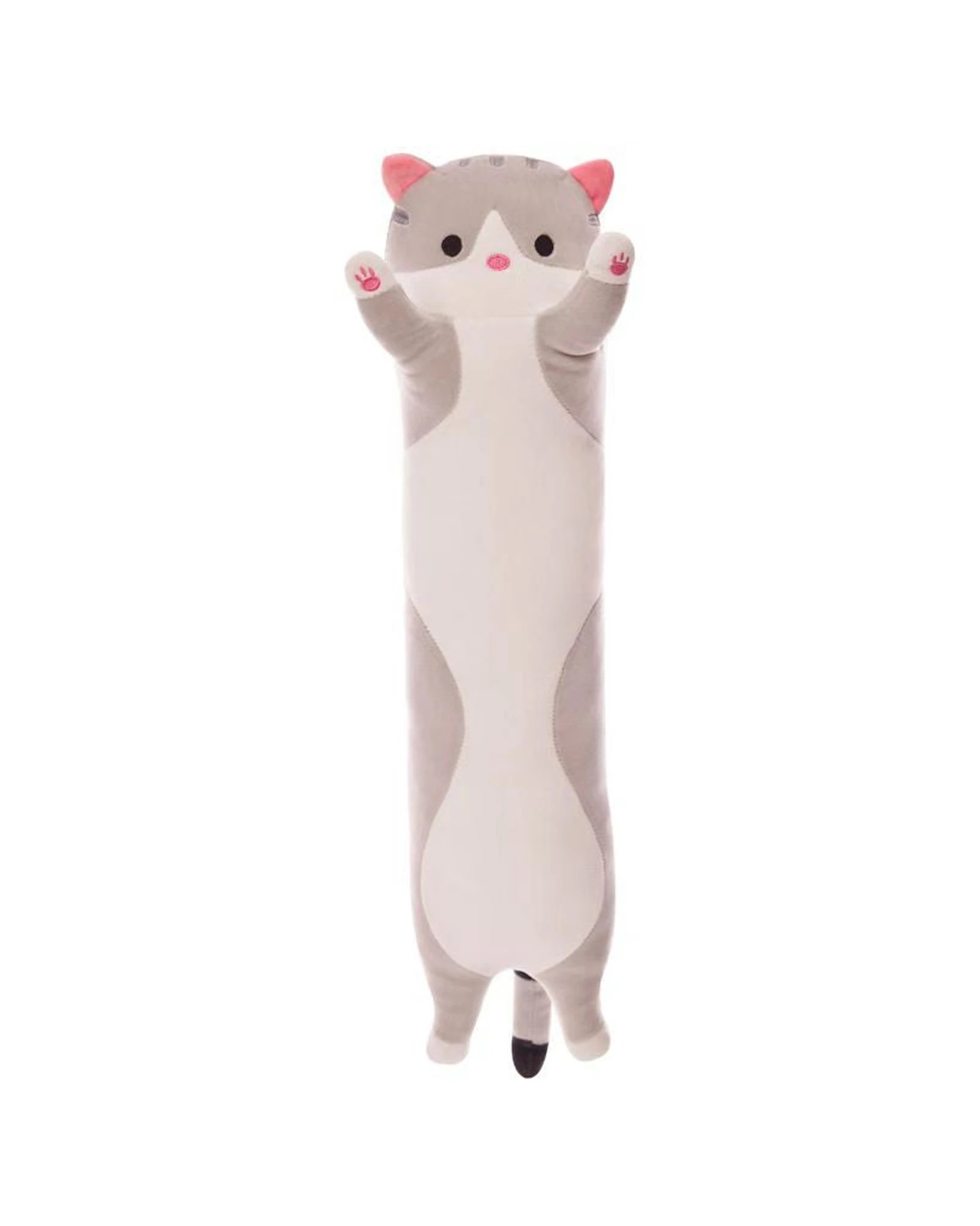 1 Cotton More Long Cat Plush Toy Pillow 130cm - Grey, 1 of 4