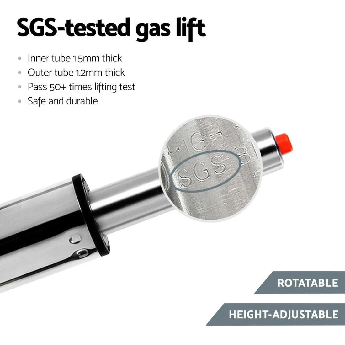 5 Artiss 4x Bar Stools Leather Gas Lift - White, 5 of 5